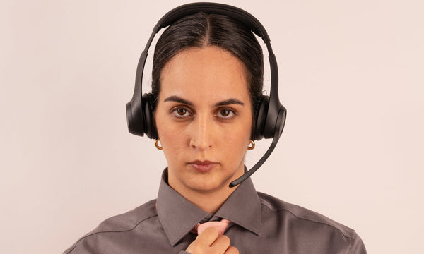 Ebow mit einem Headset