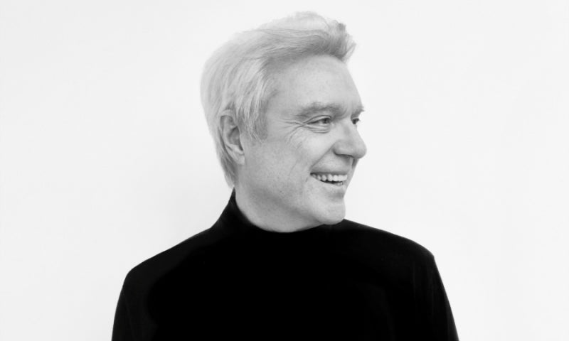 David Byrne in Schwarz/Weiß Portrait