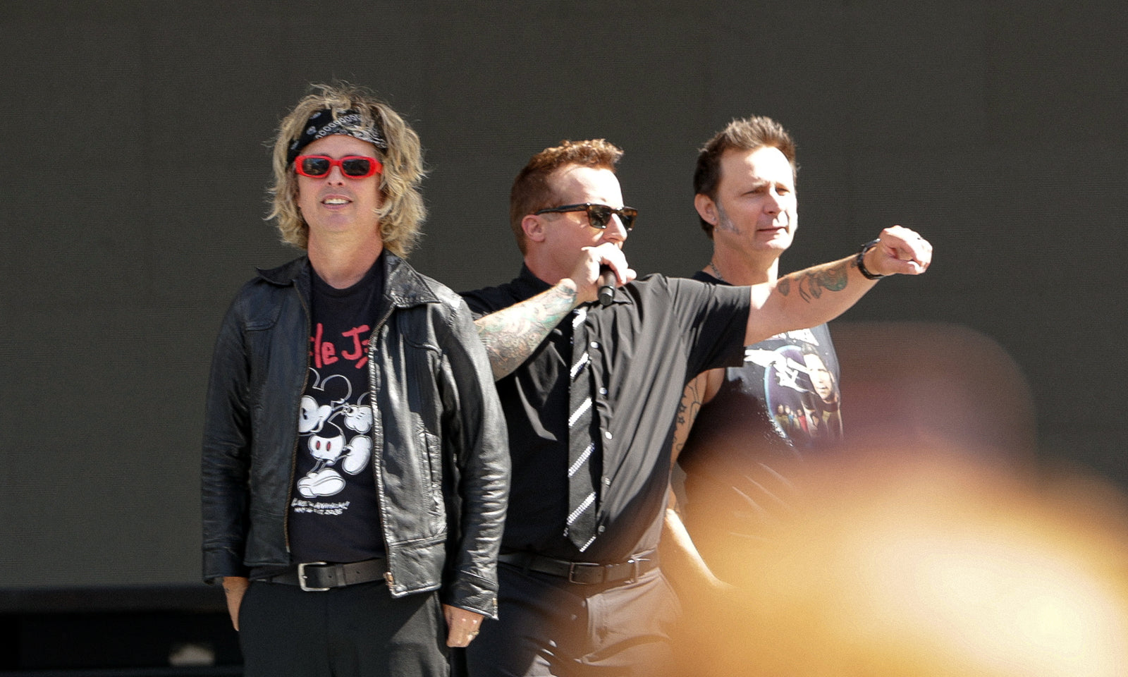 Green Day von links nach rechts: Billie Joe Armstrong, Tré Cool und Mike Dirnt