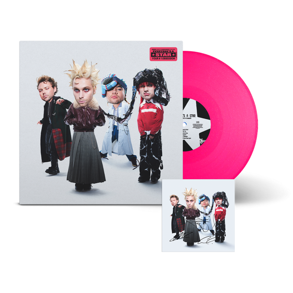 5 Seconds of Summer - EVERYONE'S A STAR!  (Exclusive Hot Pink Glitter Vinyl + CD sized Signed Art Card)