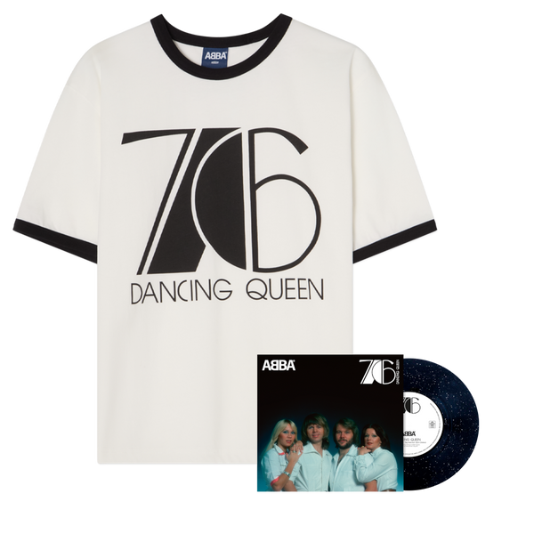 ABBA - Dancing Queen Sparkling Single + Dancing Queen '76 Ringer T-shirt (Vinyl-Bundle)