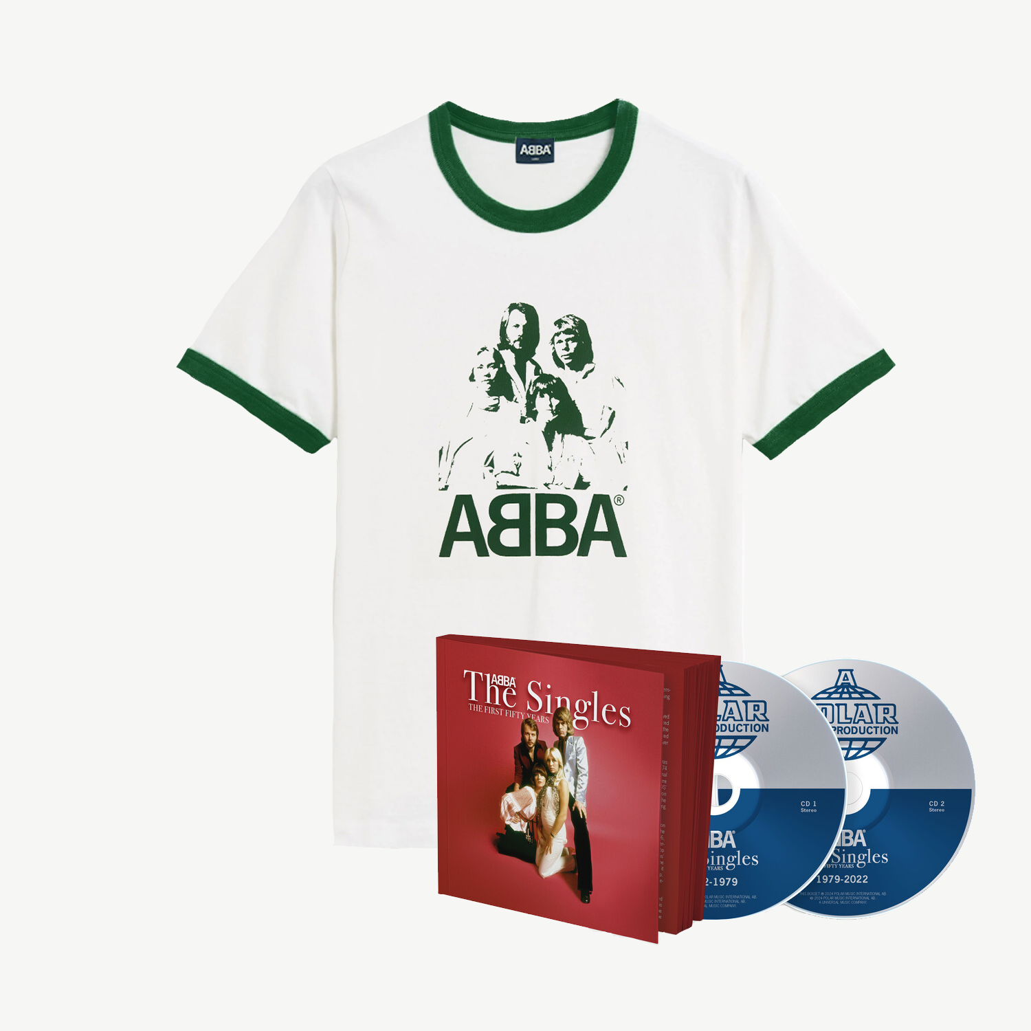ABBA The Singles – The First Fifty Years 2CD + Abba Ringer Tee 382301