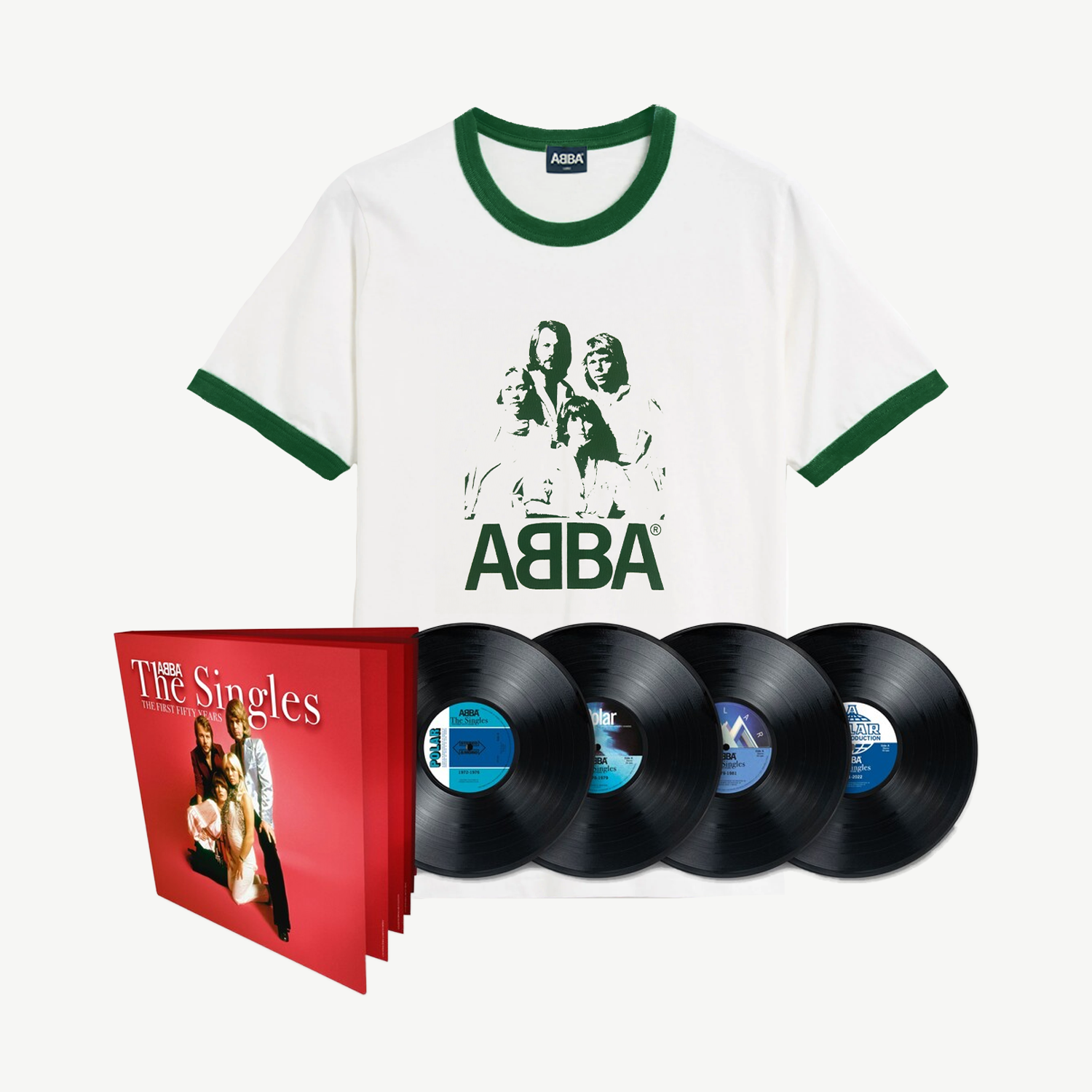 ABBA The Singles – The First Fifty Years   4LP + Abba Ringer Tee 382316