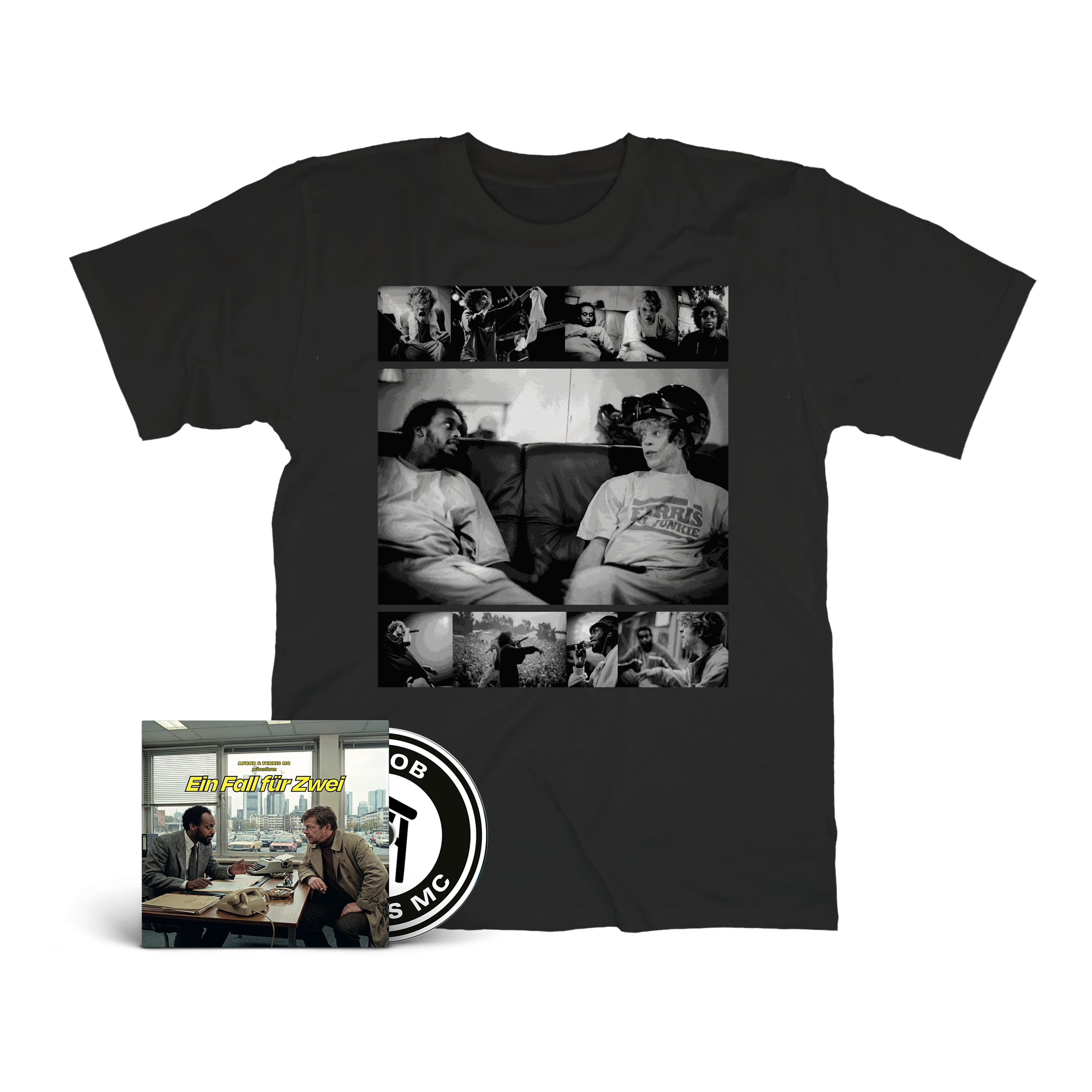 Afrob & Ferris MC Ein Fall für Zwei CD Mintpack + Shirt Bundle 446270