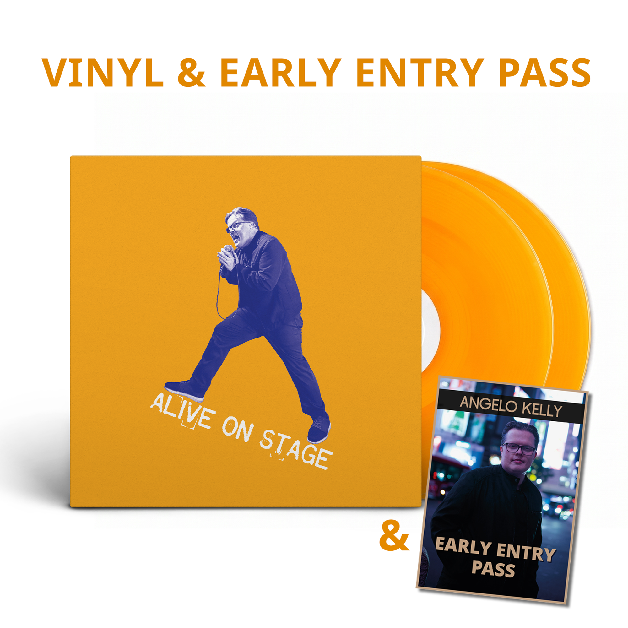 Angelo Kelly ALIVE ON STAGE 2-LP-Colored-Vinyl-Edition + Early Entry Tour Pass 452655
