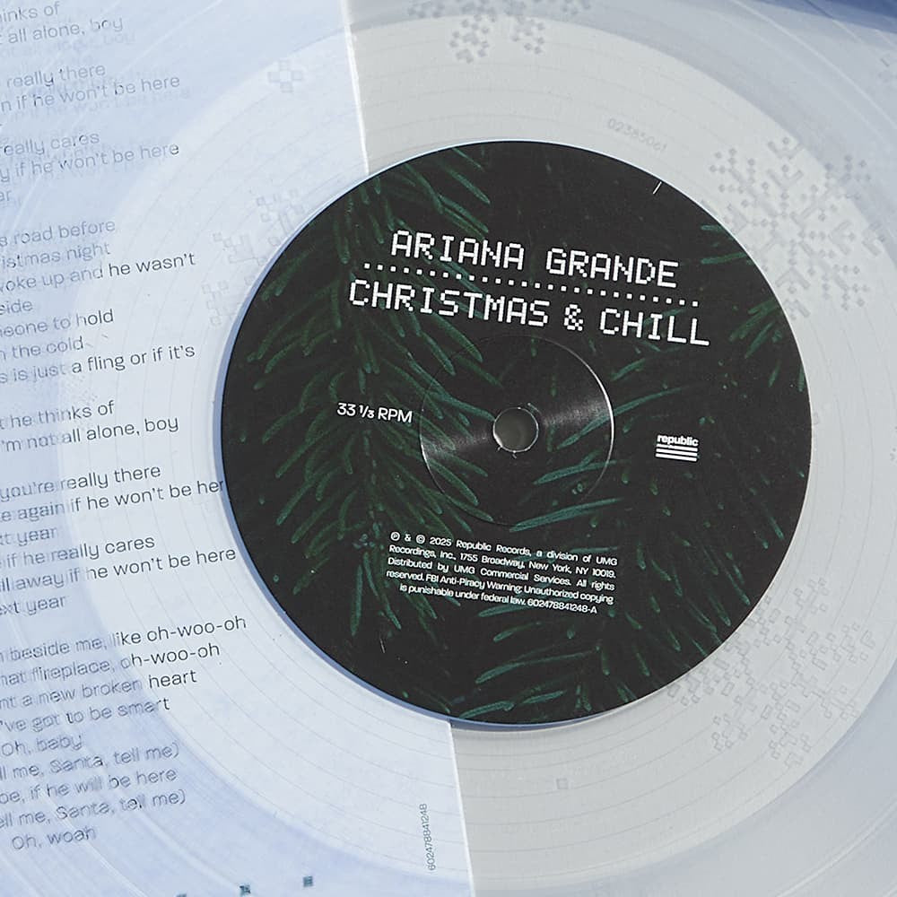Ariana Grande christmas & chill 10th anniversary edition lp (clear w/ snowflake etching) lp (clear w/ snowflake etching) 430974
