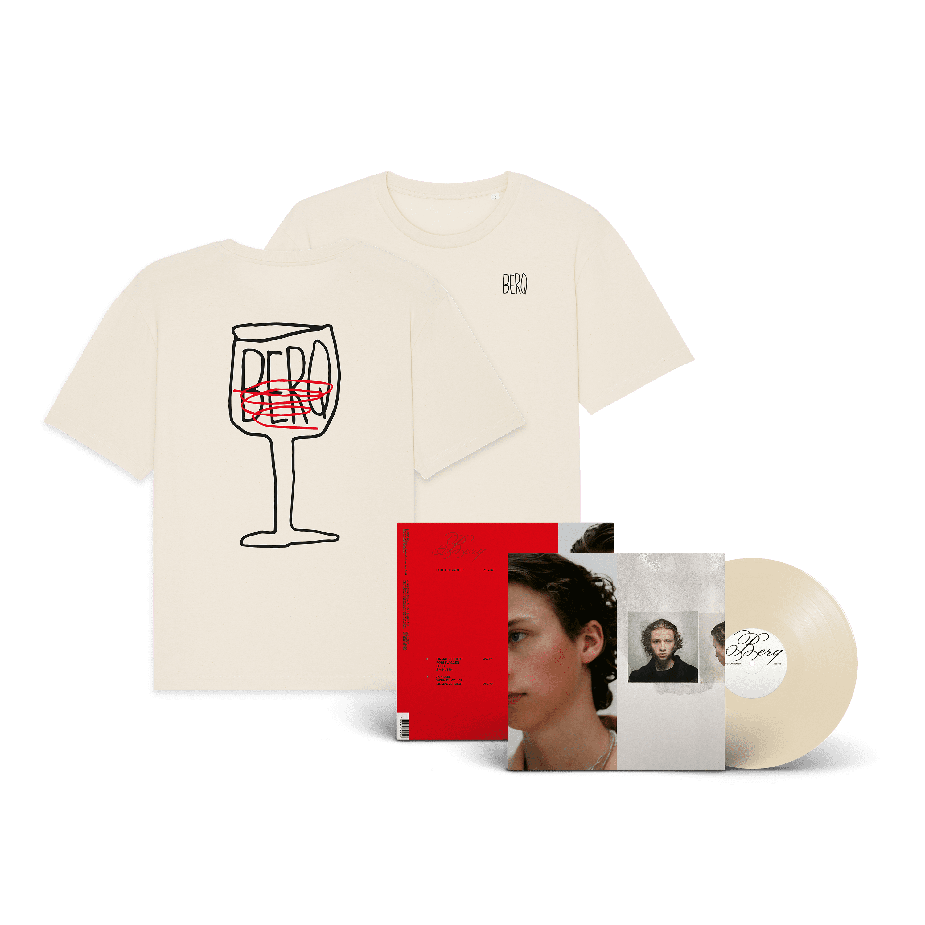 Berq ROTE FLAGGEN EP DELUXE Ltd. LP creme signiert + T-Shirt 361603