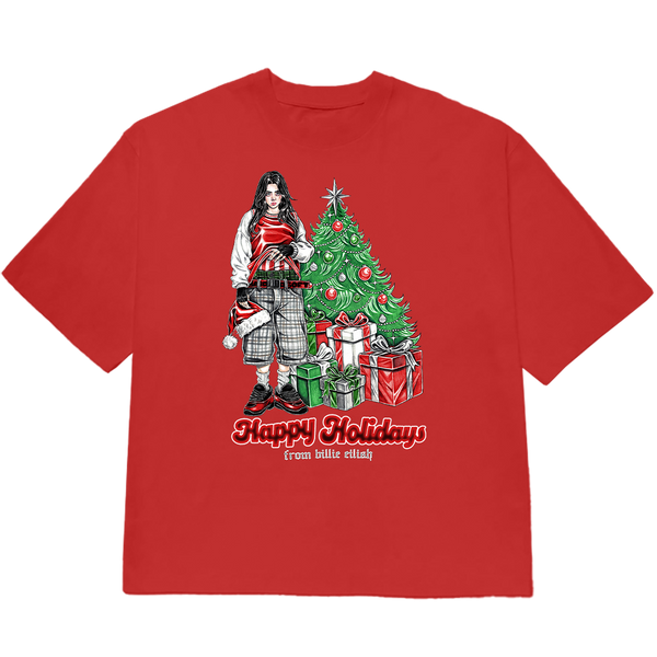 Billie Eilish - HAPPY HOLIDAYS RED TEE (T-Shirt)