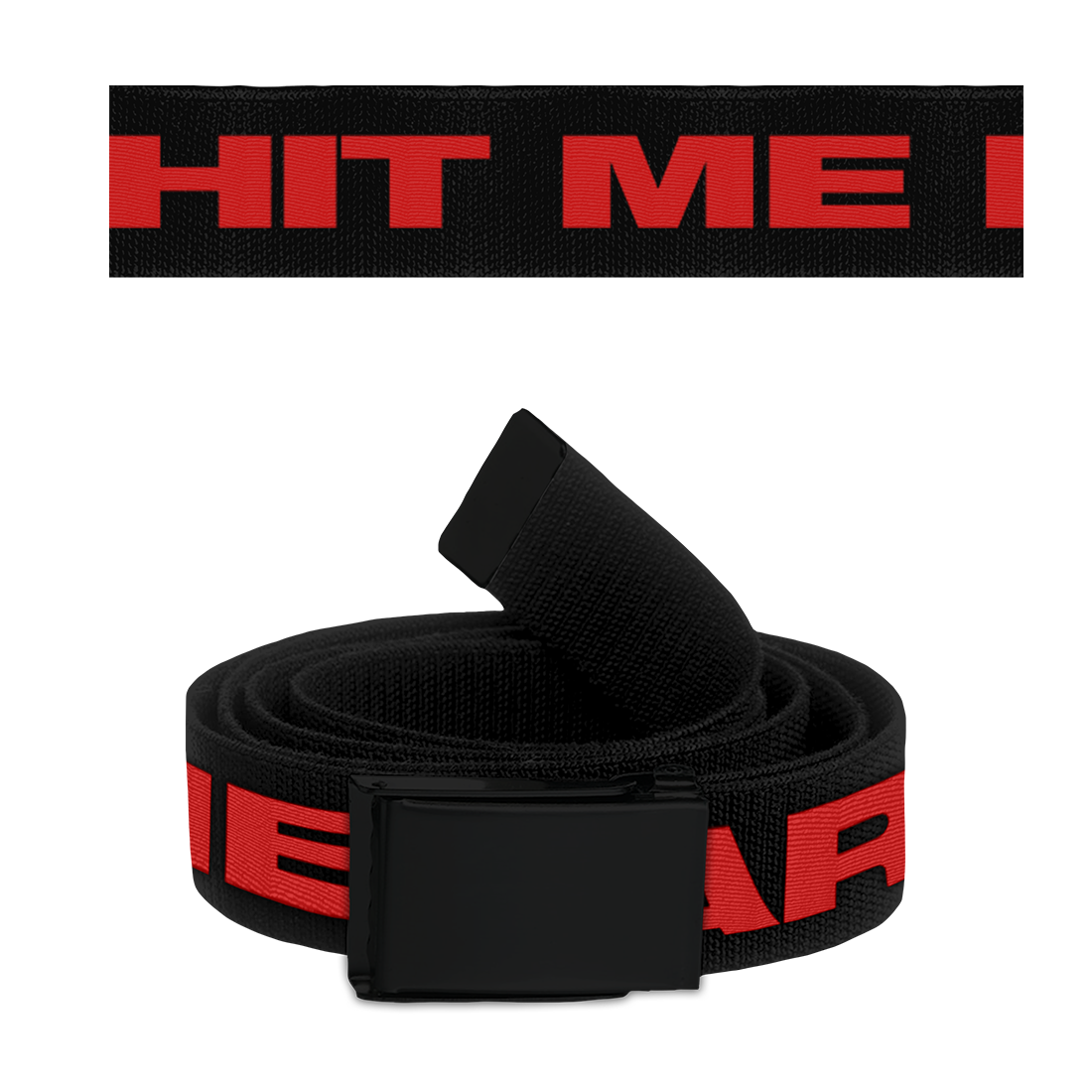 HIT ME HARD AND SOFT BLACK AND RED BELT