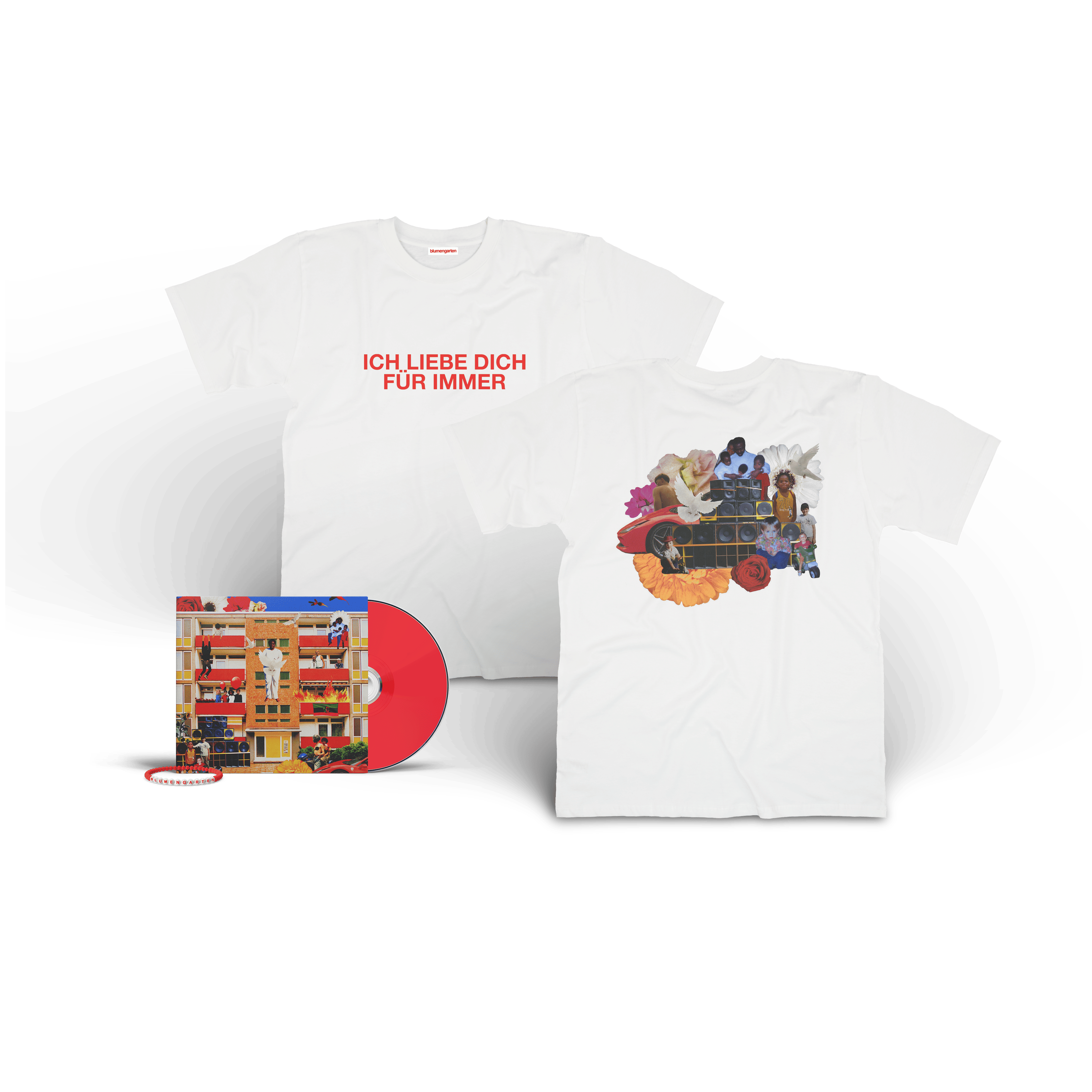 Blumengarten Ich liebe dich für immer CD & T-Shirt Bundle mit Perlenarmband 392199