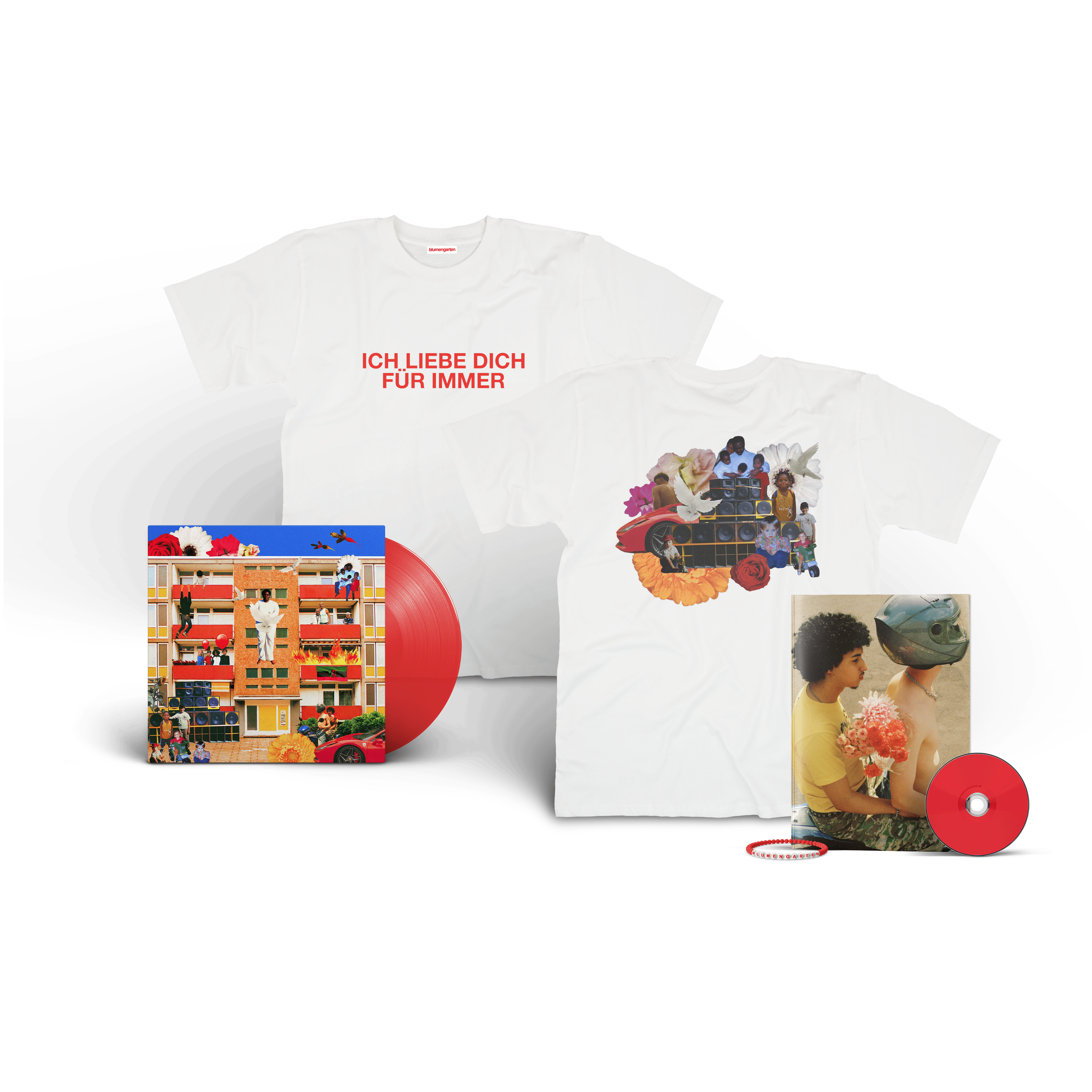 Blumengarten Ich liebe dich für immer „Ich liebe dich für immer“ Super Bundle mit Vinyl, CD-Magazin, T-Shirt und Perlenarmband 392193