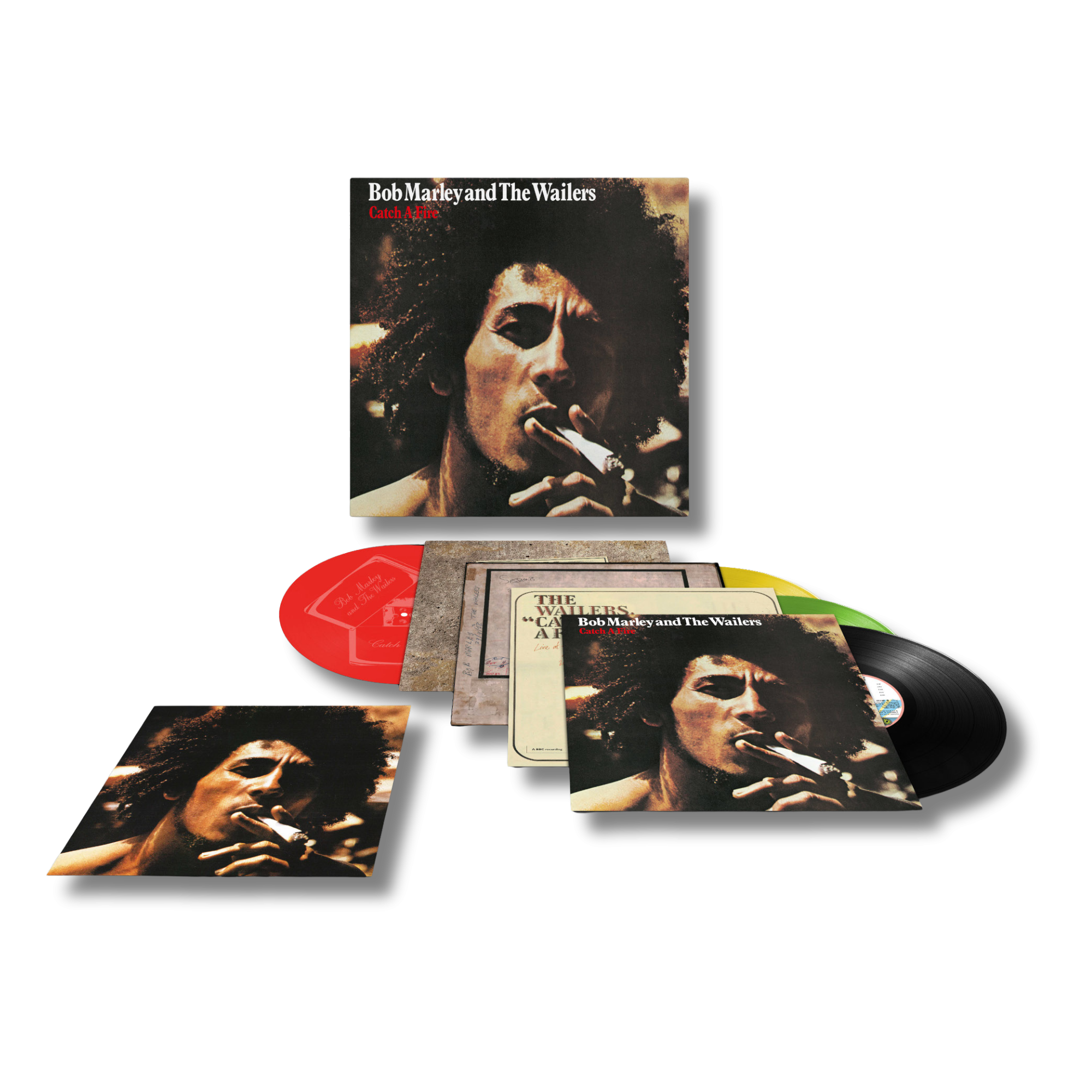 Bob Marley & The Wailers Catch A Fire (50th Anniversary) Exclusive 4LP (3 x Coloured Vinyl + 12" w/ Etching) + Book 450484