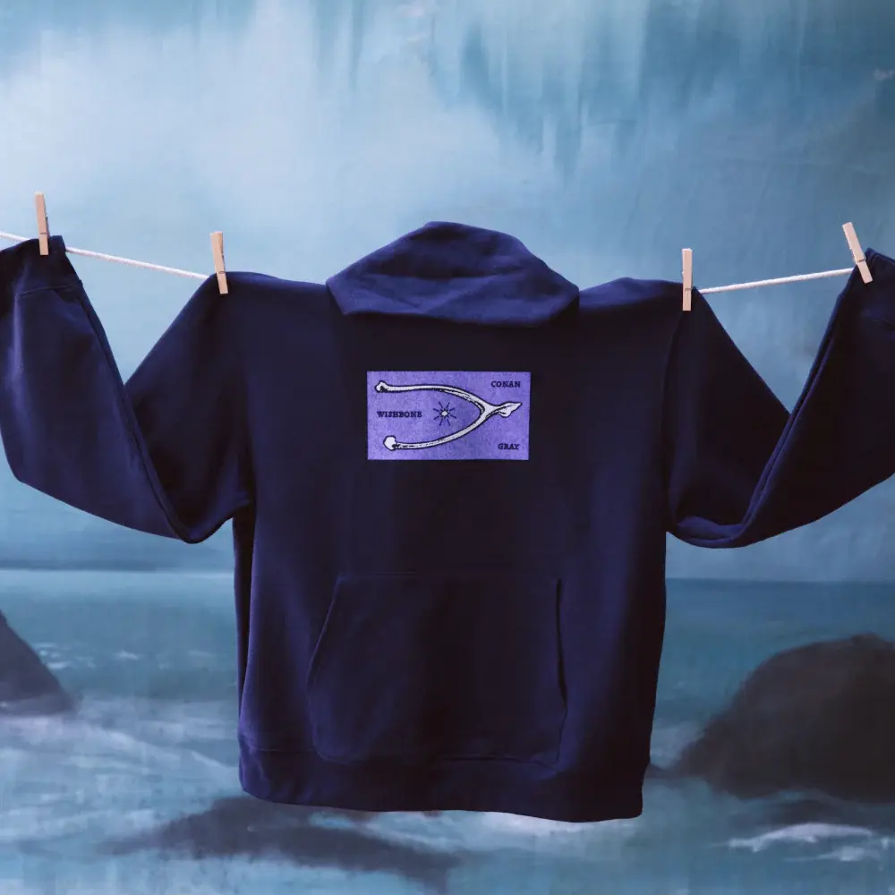 Conan Gray CONAN GRAY WISHBONE NAVY HOODIE Hoodies 416978