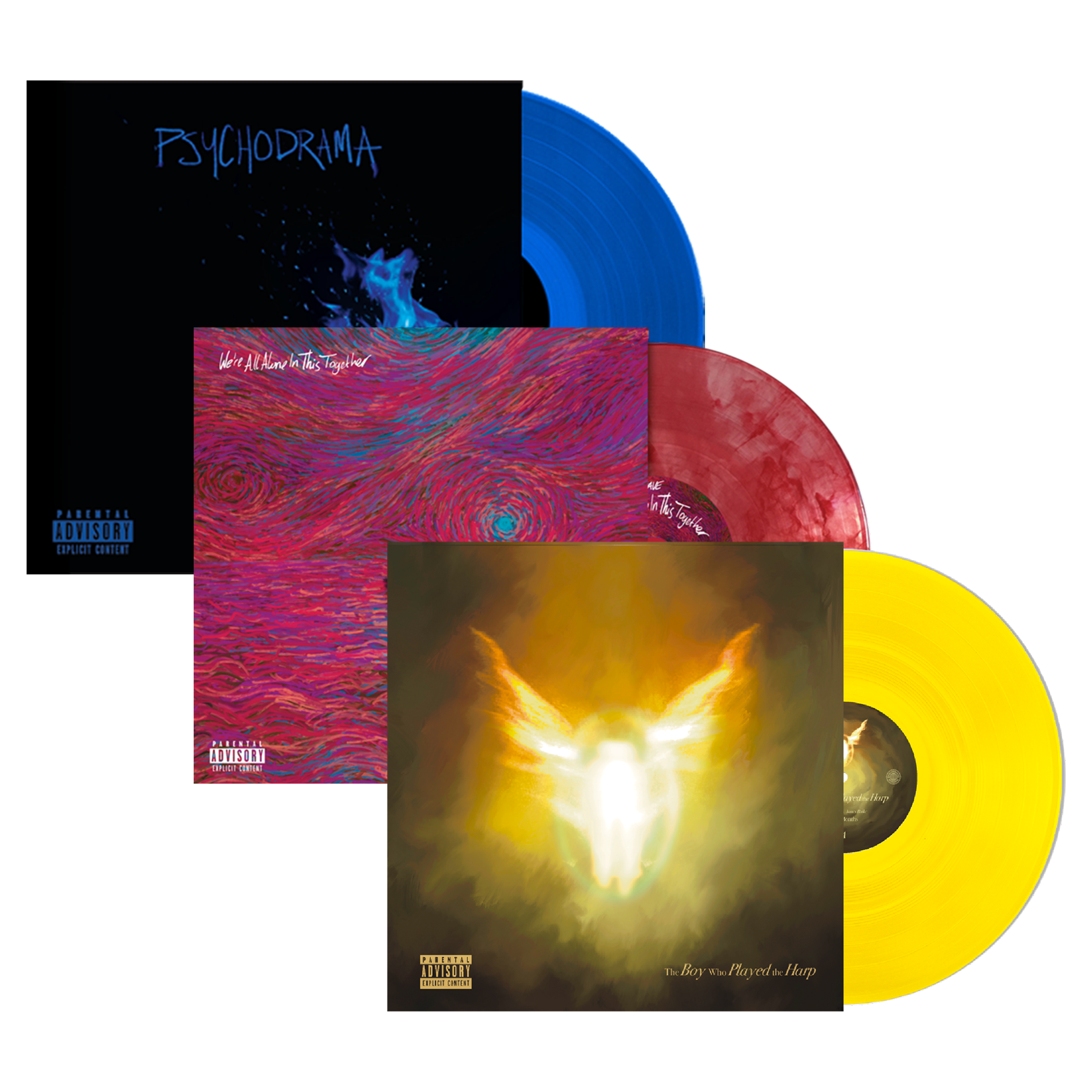 Dave The Boy Who Played the Harp Yellow 2LP Vinyl, We're All Alone In This Together & Psychodrama vinyl Vinyl Bundle 422770