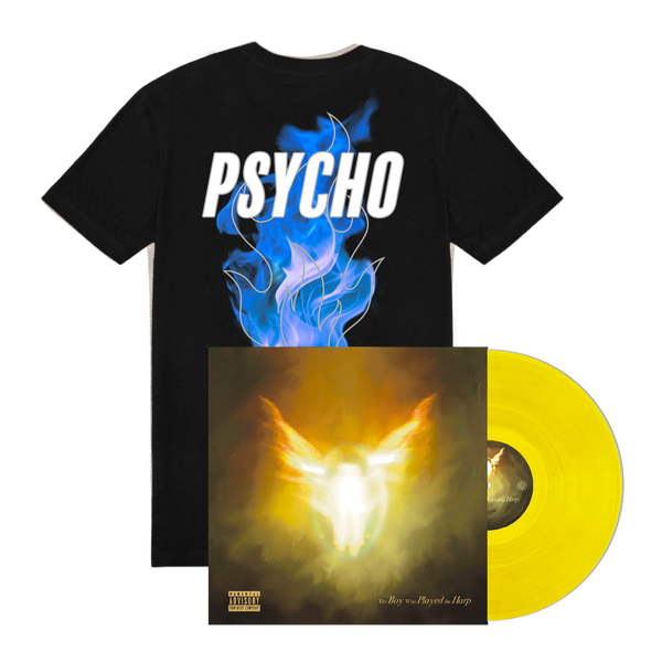 Dave - The Boy Who Played the Harp (Yellow 2LP Vinyl + Psycho 3M Blue Flame Black Tee Bundle)