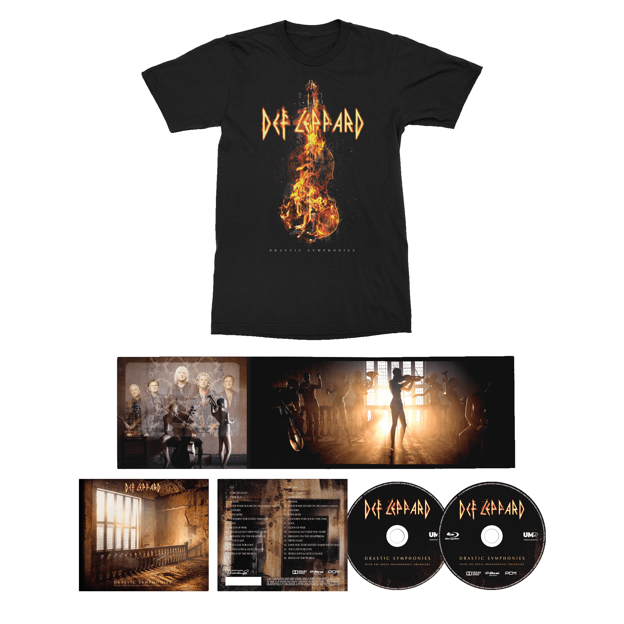 Def Leppard with The Royal Philharmonic Orchestra Drastic Symphonies Violin T-Shirt + CD+Blu-Ray 283978