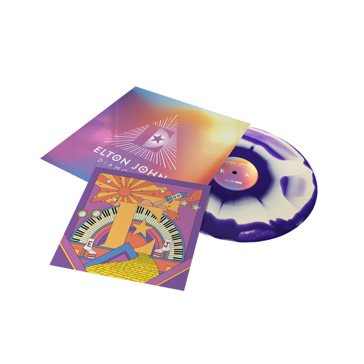 Elton John Diamonds (Pyramid Edition) Limited Coloured LP + Litho Print 308723