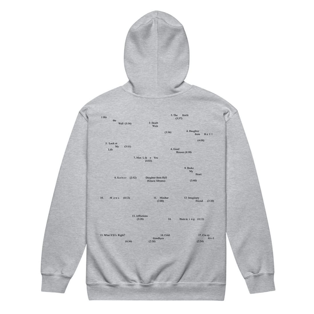 Gracie Abrams Daughter from Hell Tracklist Zip-Up Hoodie Hoodie 453541