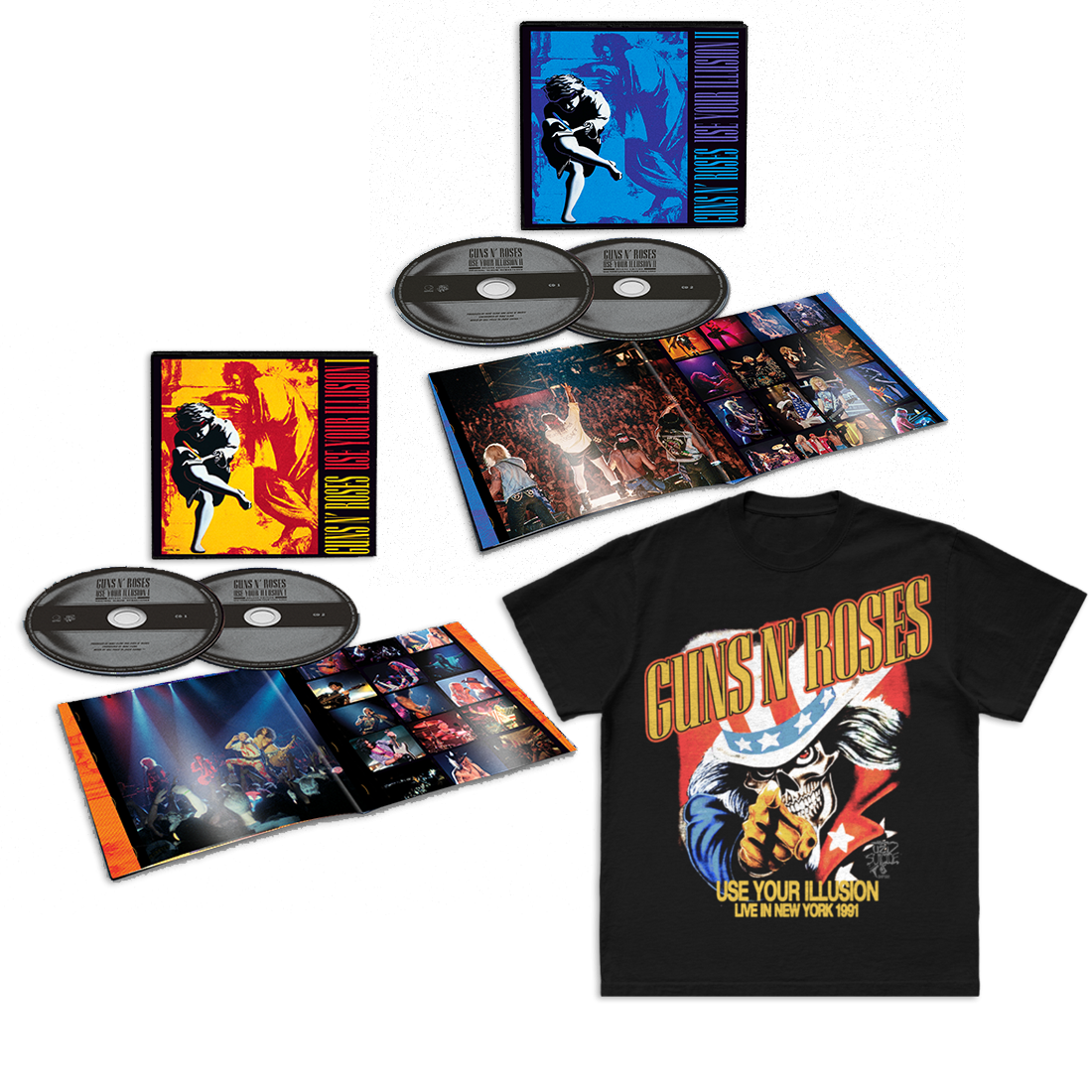 Guns N' Roses Use Your Illusion I and II 2CD Deluxe + 2CD Deluxe + T-Shirt 242517