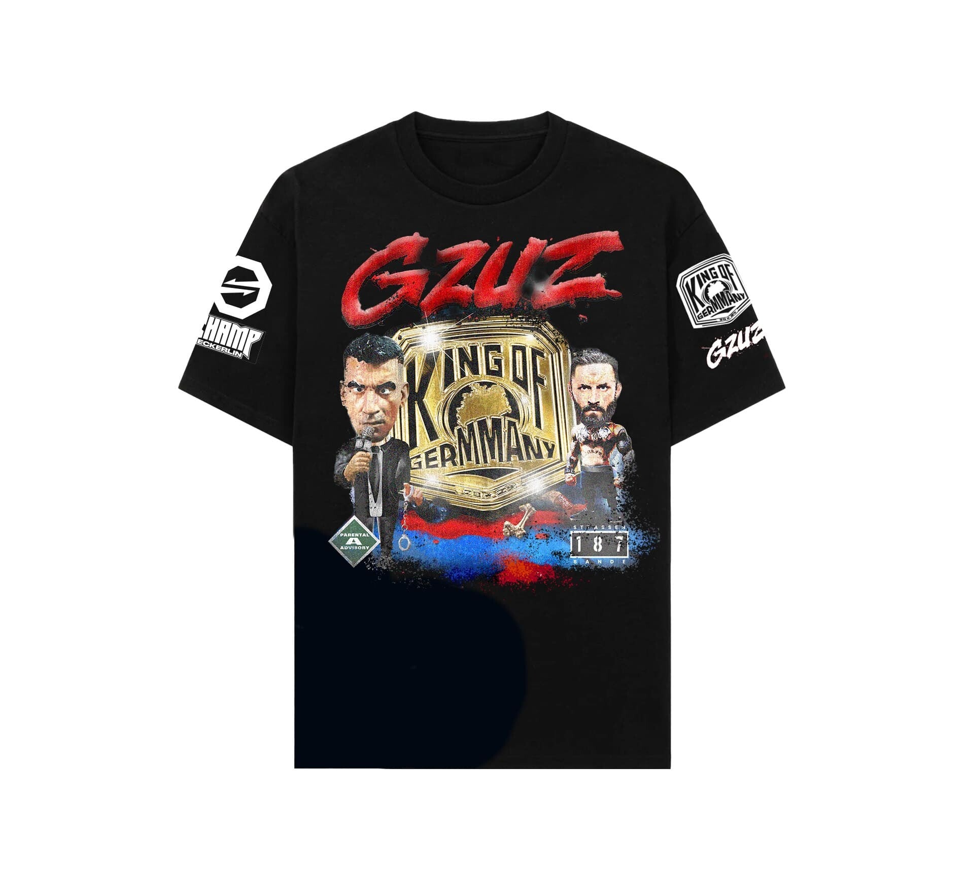Gzuz King of GerMMAny CD + T-Shirt + Stickerbogen Bundle 382943