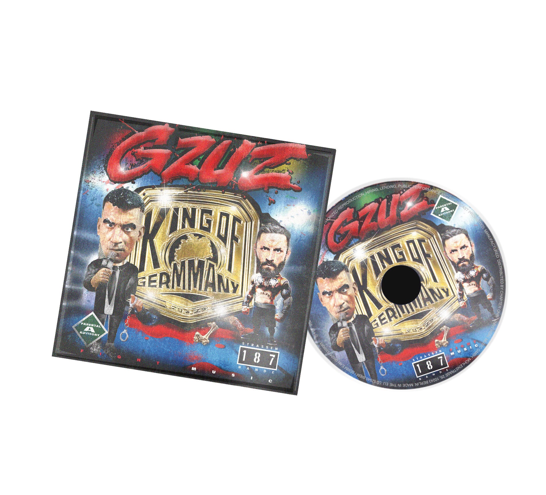 Gzuz King of GerMMAny CD + T-Shirt + Stickerbogen Bundle 382946