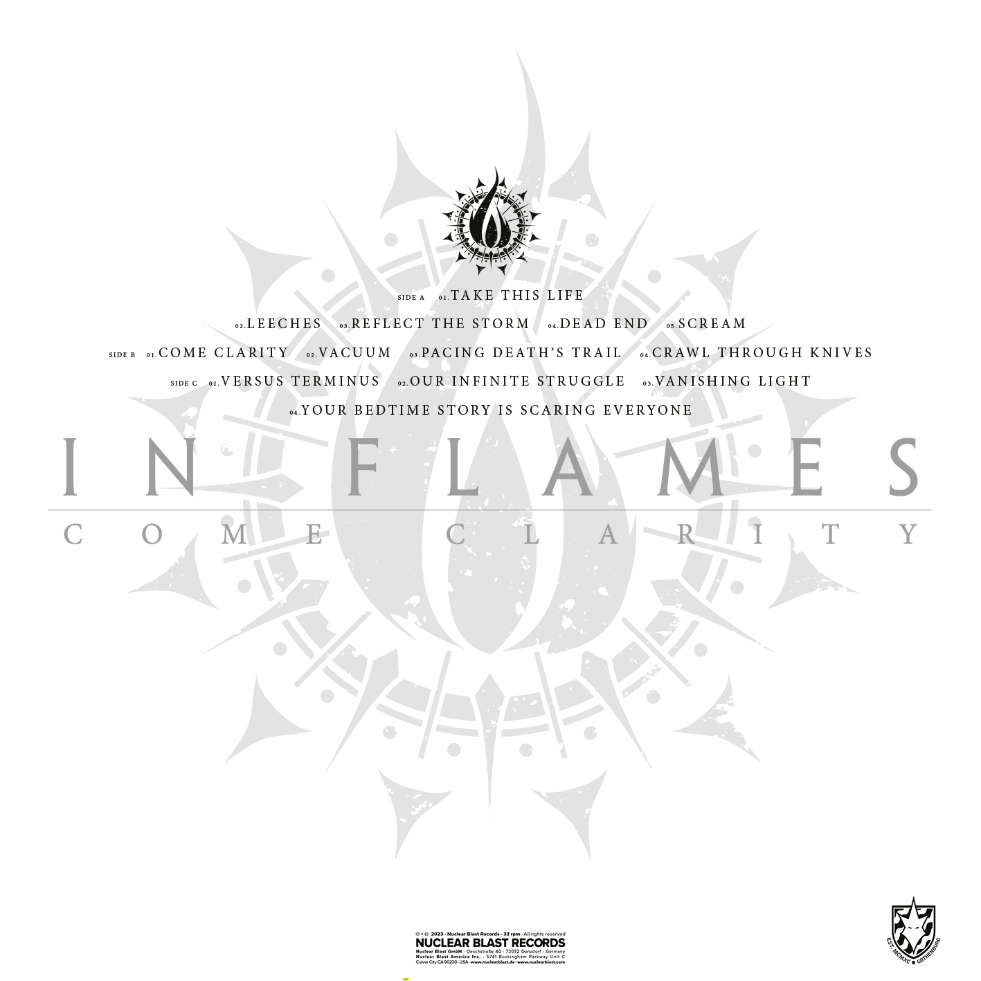 In Flames Come Clarity 2LP 180g - Transparent Violet (Side D - Etched) 328176