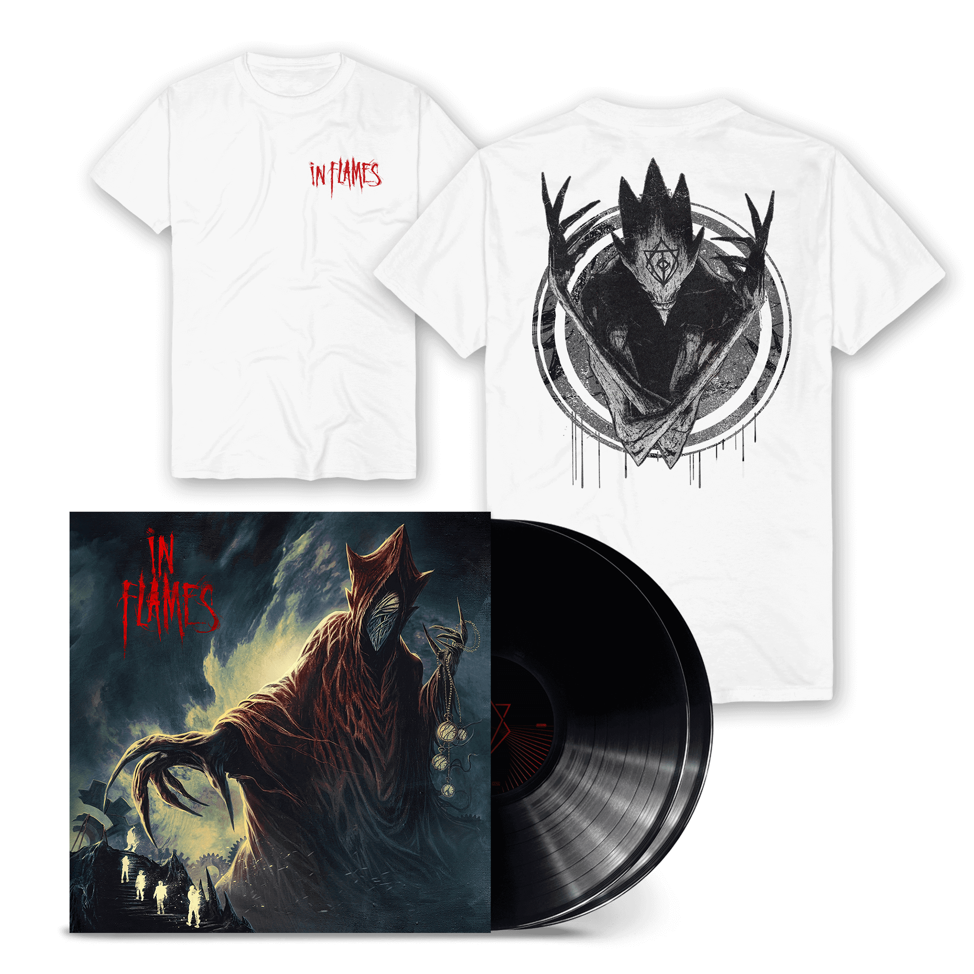 In Flames Foregone Black 2LP + White Goul Shirt Bundle 263986