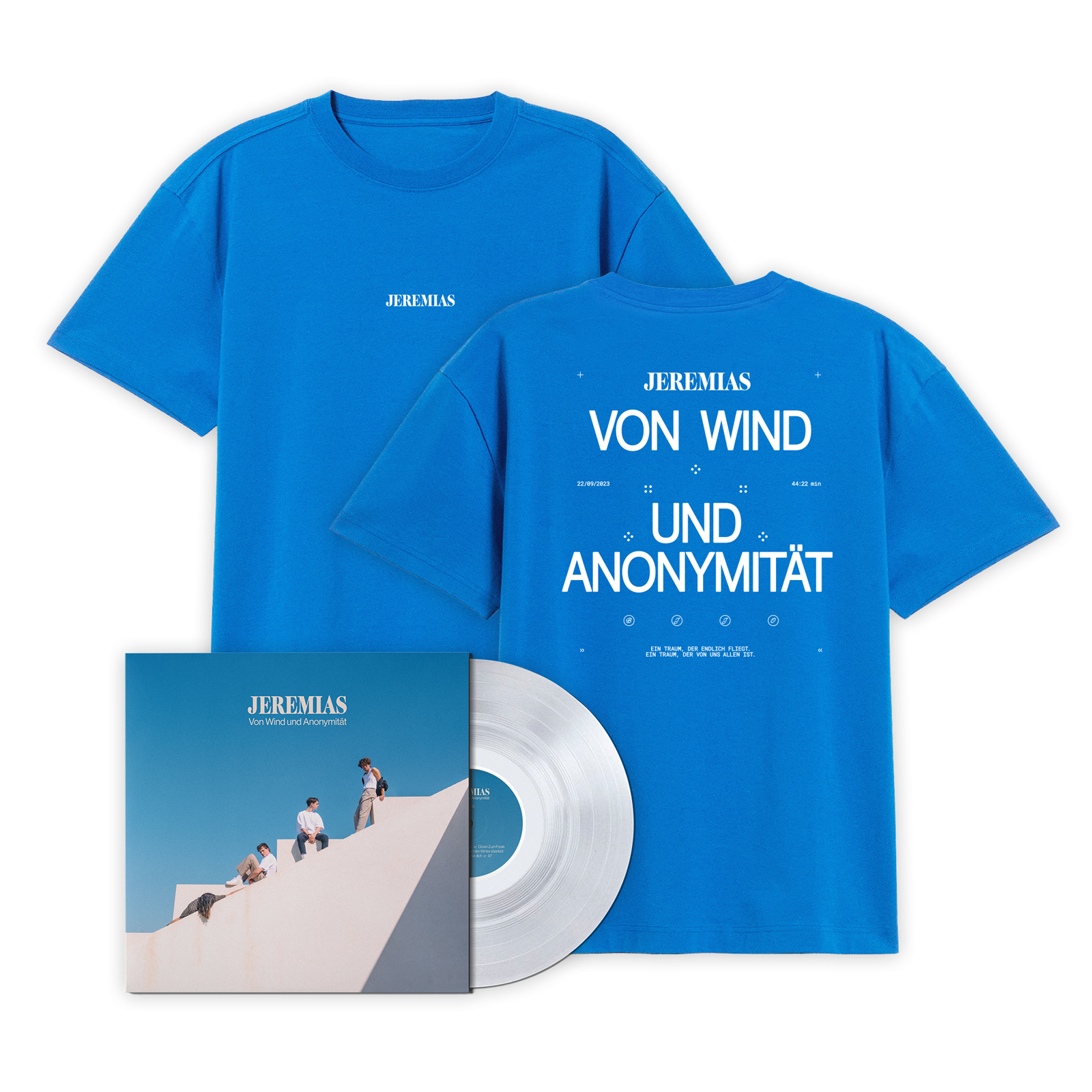 JEREMIAS Von Wind und Anonymität Ltd. LP Crystal Clear + T-Shirt blau 314512