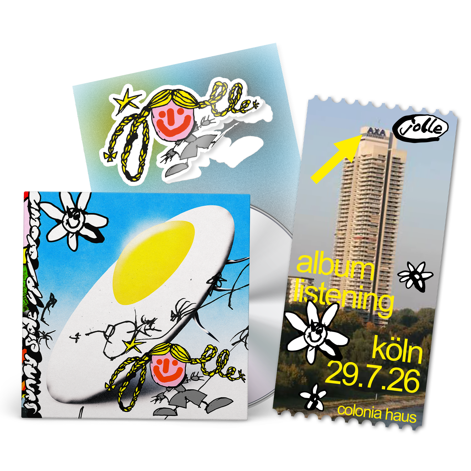 Jolle Sunny Side Up :/ Down CD + Sticker + Listening Event Köln Ticket 451178