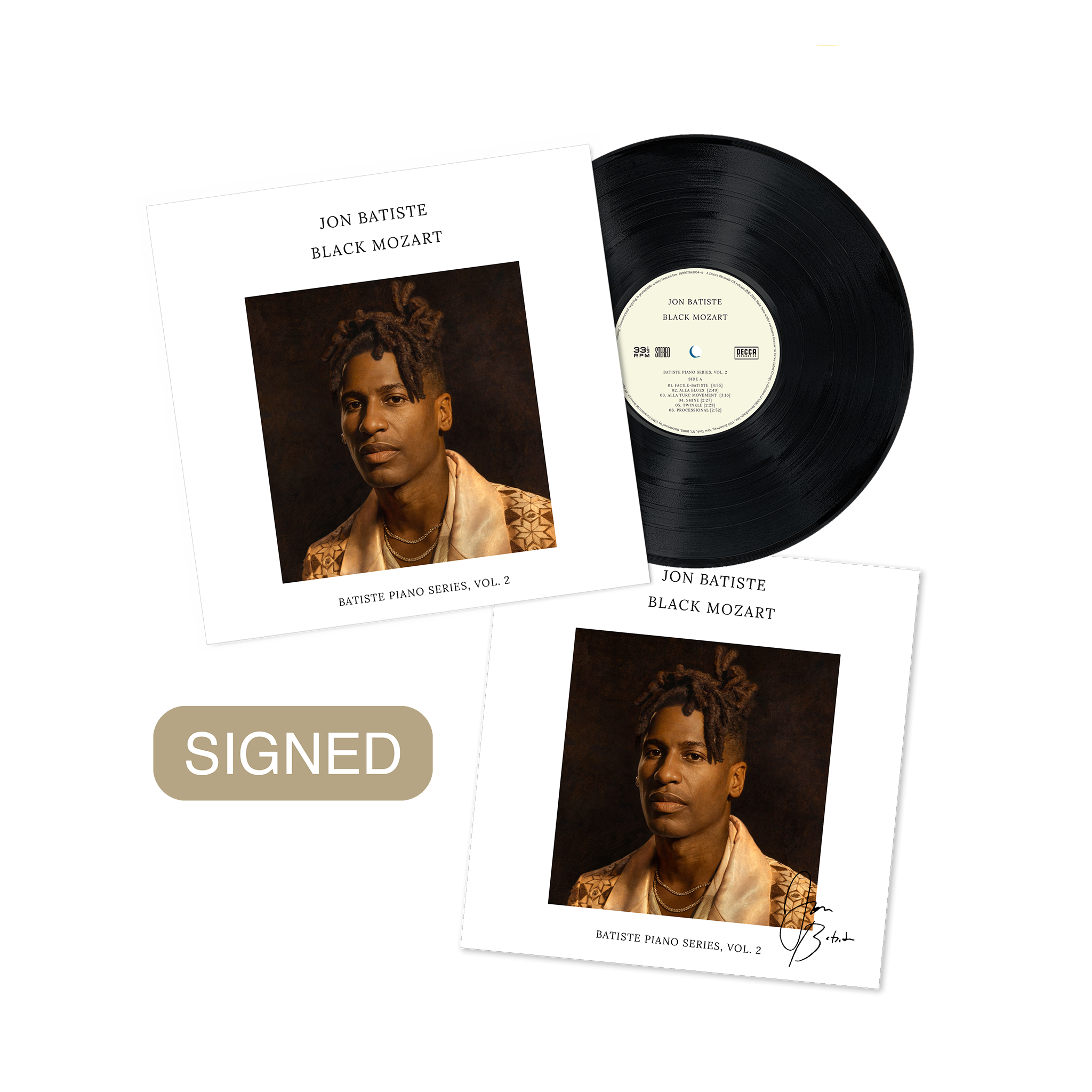 Jon Batiste Black Mozart (Batiste Piano Series, Vol. 2) LP + Signed Artcard  446378