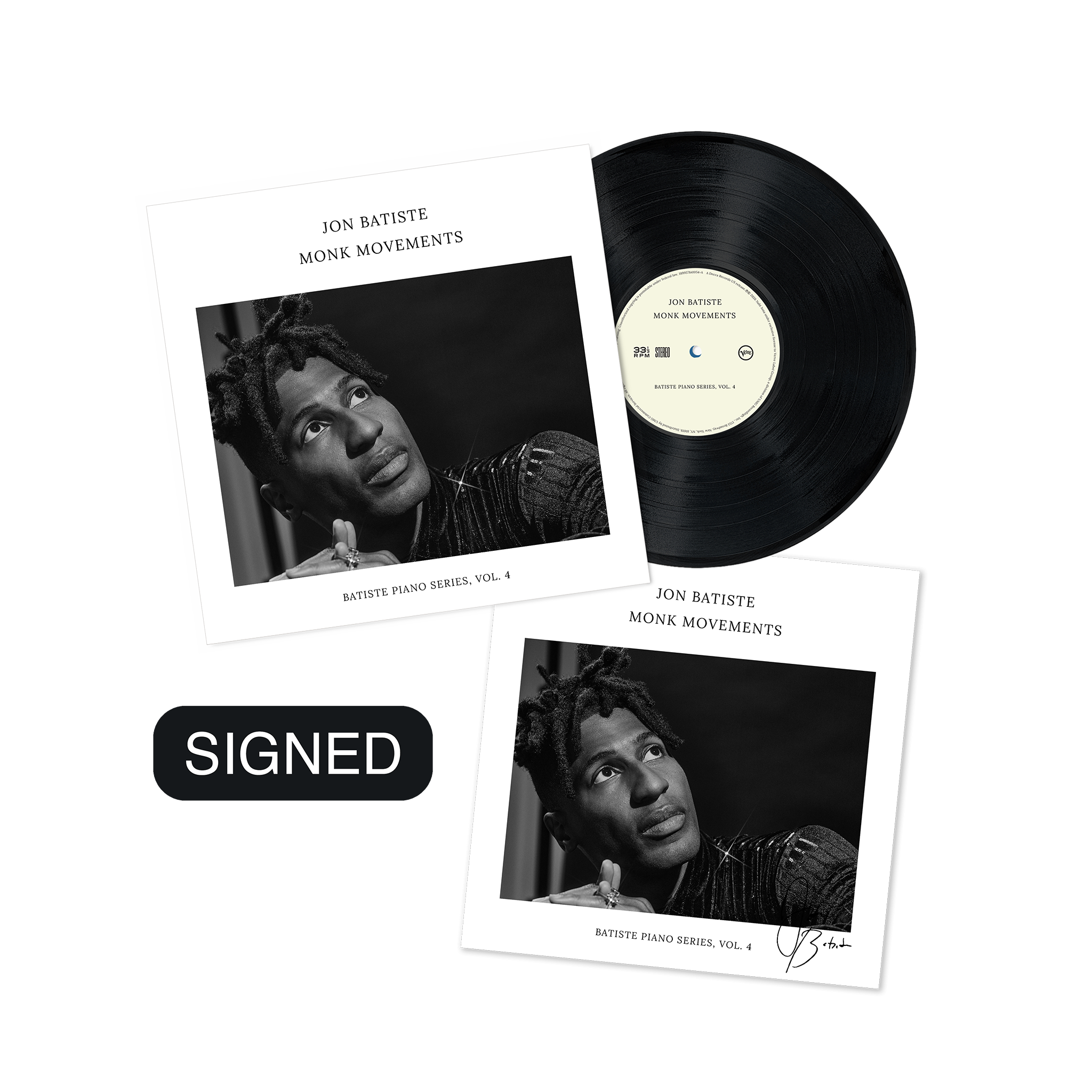 Jon Batiste Monk Movements (Batiste Piano Series, Vol. 4) LP + Signed Artcard 446342