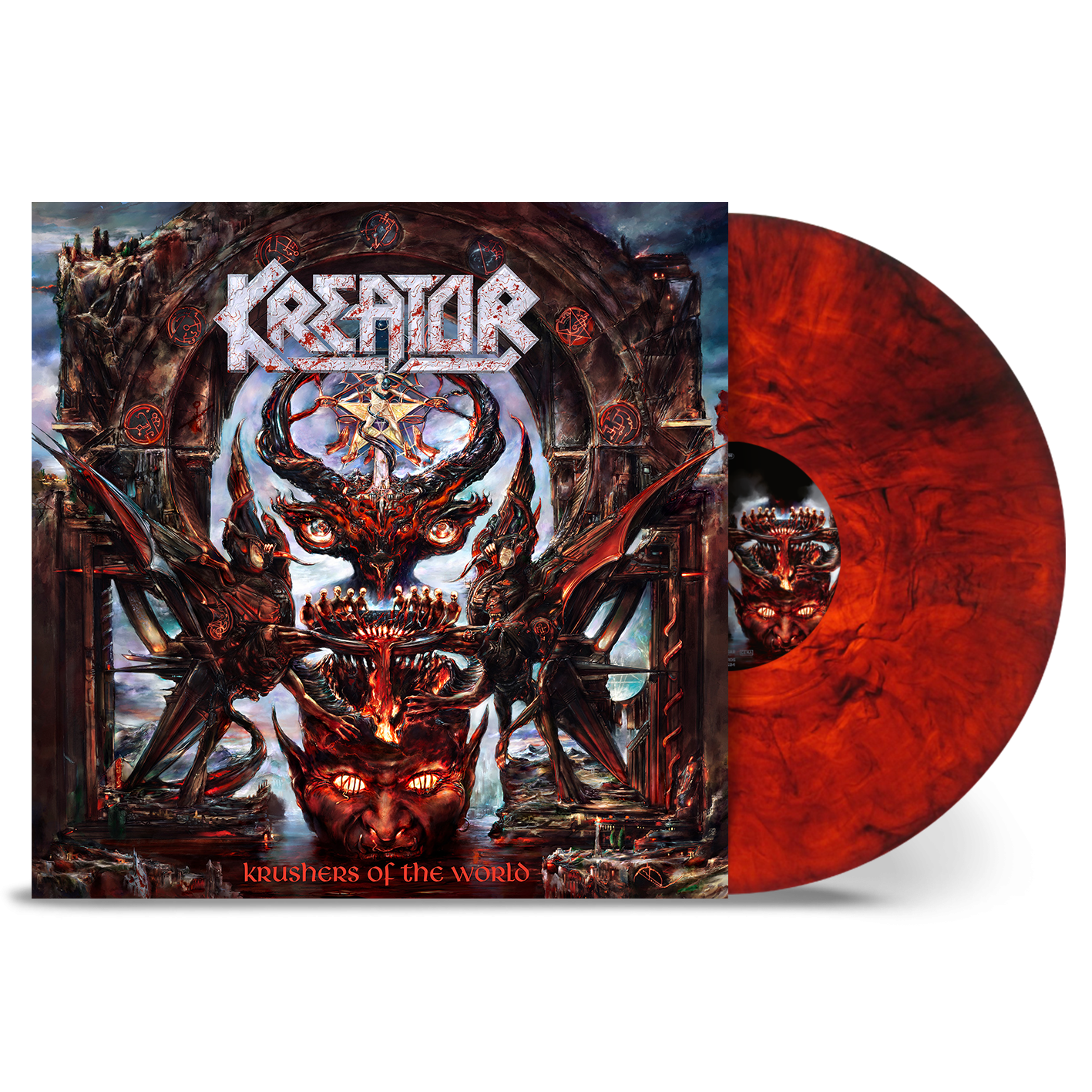 Kreator Krushers Of The World Transparent red/black marbled LP 421964