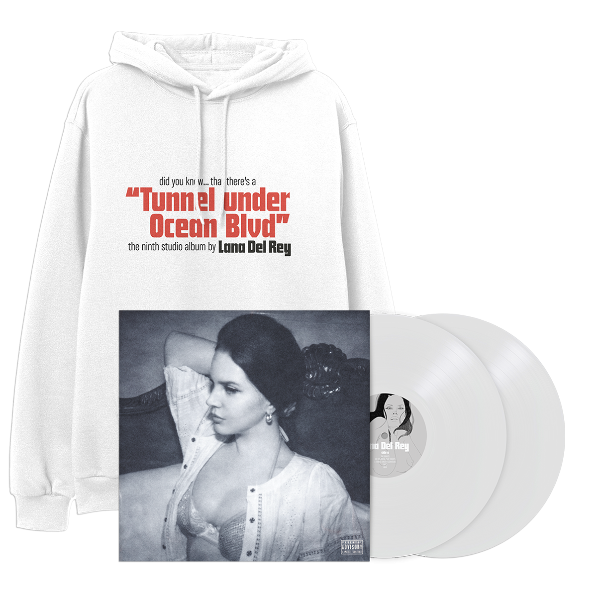 Lana Del Rey Did you know that there's a tunnel under Ocean Blvd Exclusive 2LP White + White Hoodie 274066