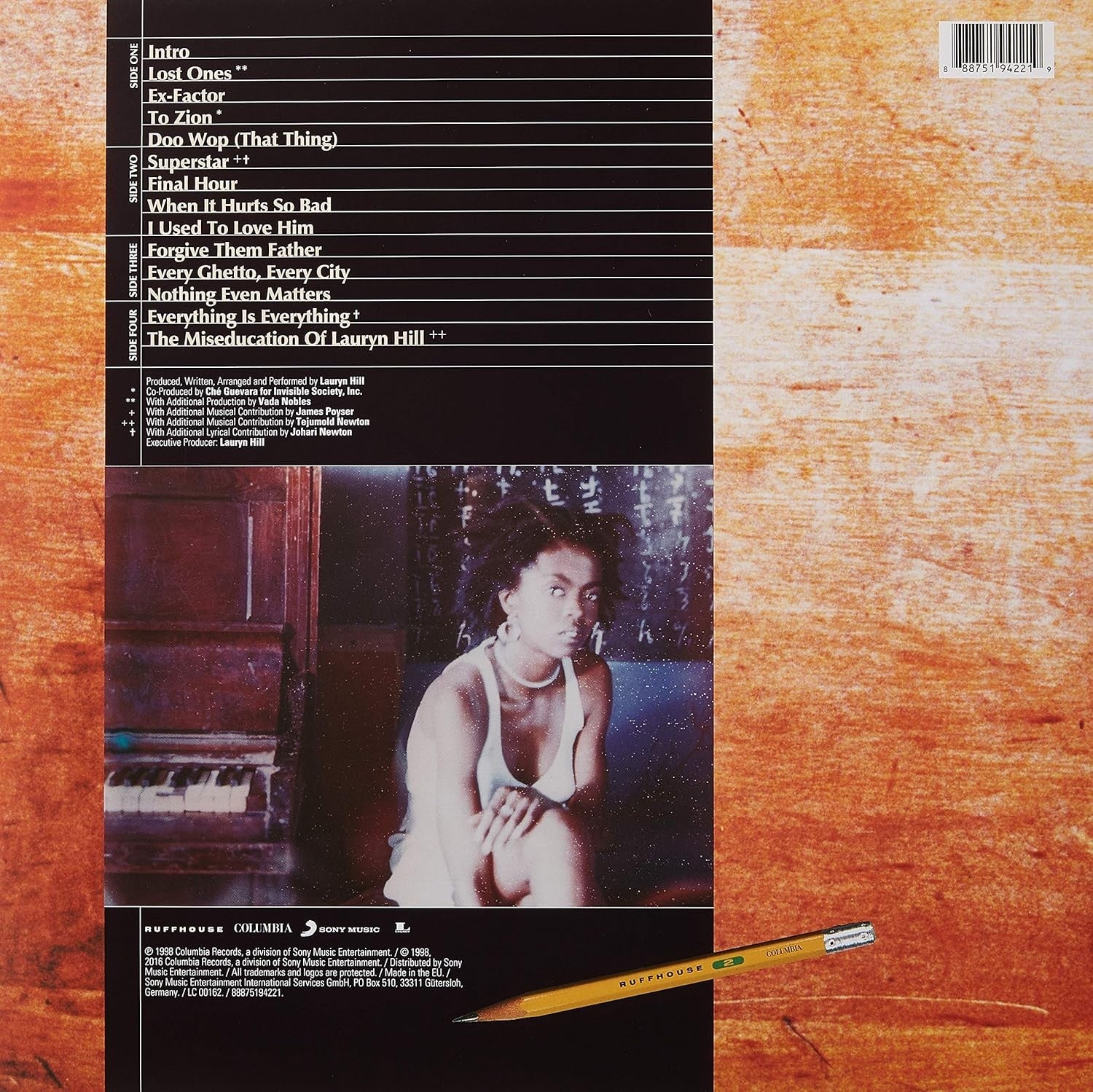 Lauryn Hill The Miseducation of Lauryn Hill Black Vinyl 2LP 425602