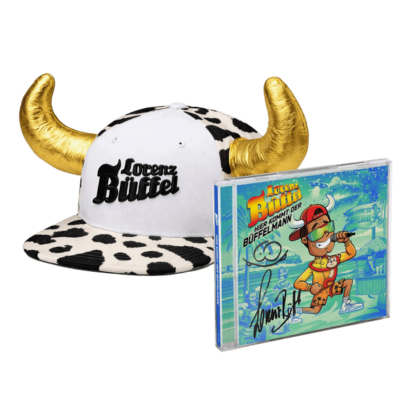 Lorenz Büffel - Hier kommt der Büffelmann (Signierte CD + Cap mit Hörnern)