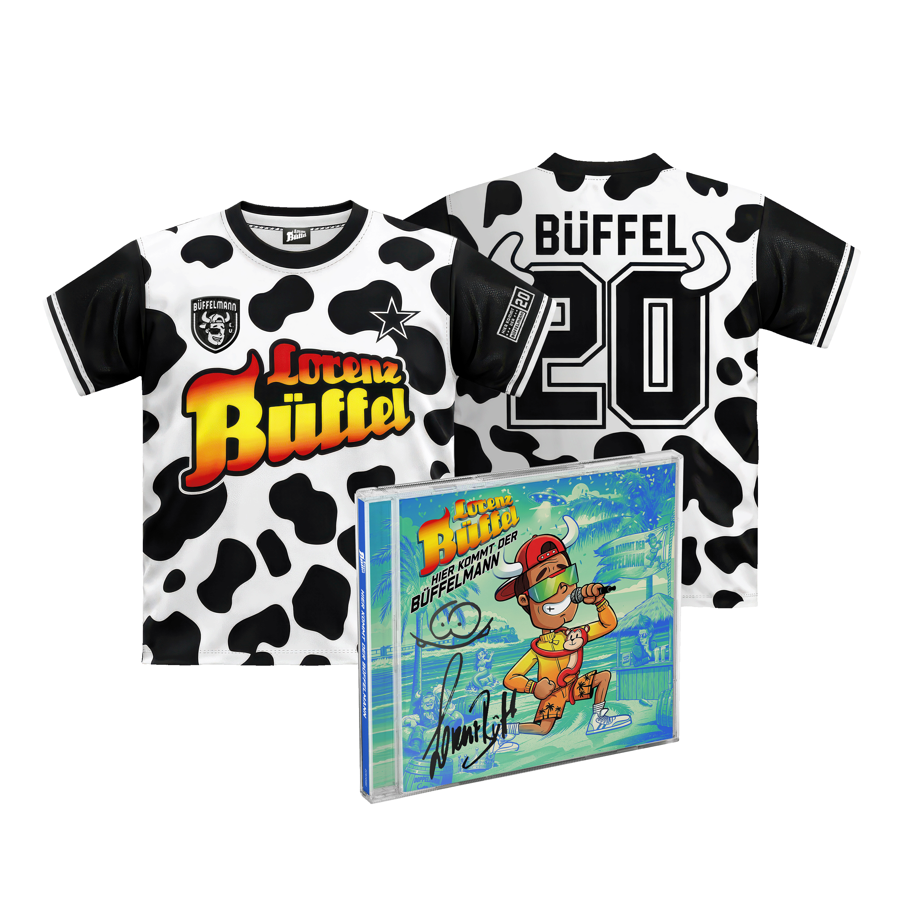 Lorenz Büffel Hier kommt der Büffelmann Signierte CD + Trikot 437653