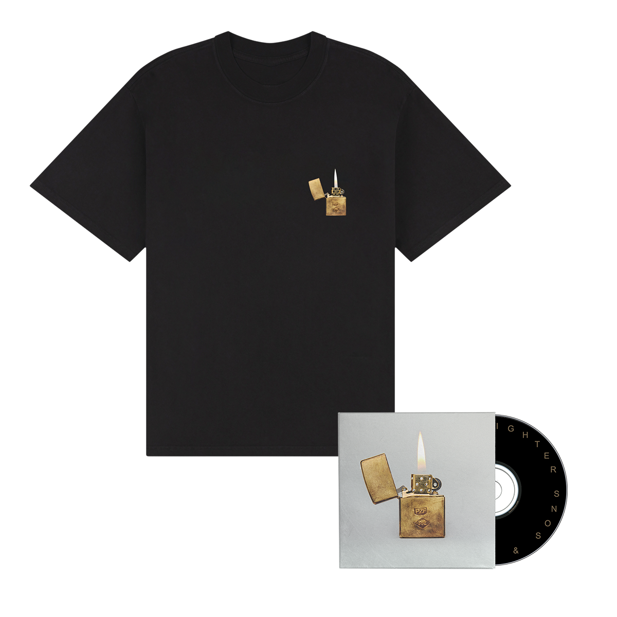 Mumford & Sons Prizefighter Standard CD + Lighter Black T-Shirt Bundle 425594