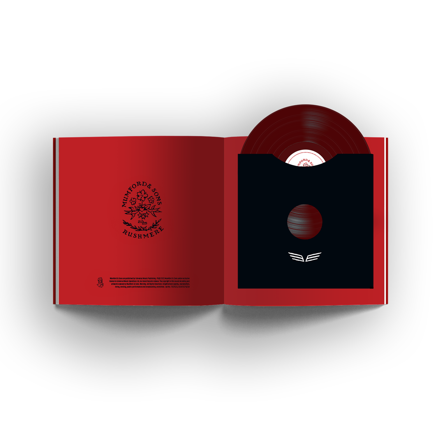 Mumford & Sons RUSHMERE 'Almost Places Recycled Red Vinyl' Deluxe LP 393519