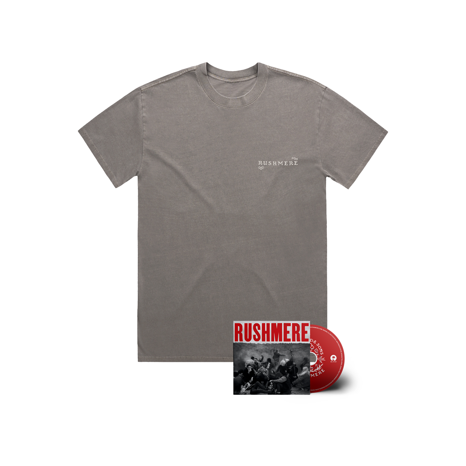 Mumford & Sons RUSHMERE  Standard CD + Dark Grey Stamp Print T-Shirt  393900