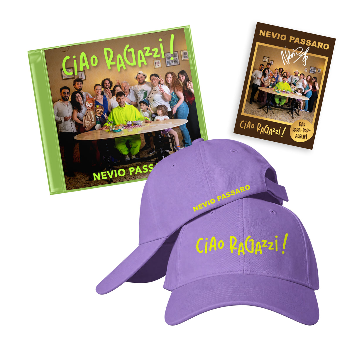 Nevio Passaro Ciao ragazzi! CD + Signed Artcard + Cap 460177