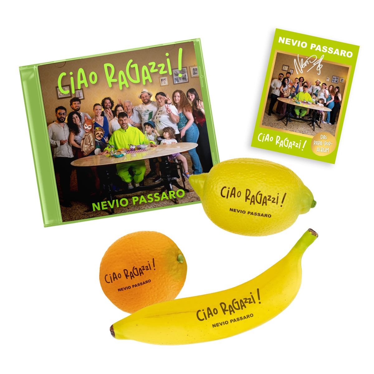 Nevio Passaro   Ciao ragazzi!   CD + Signed Artcard + Fruit Shaker  461029