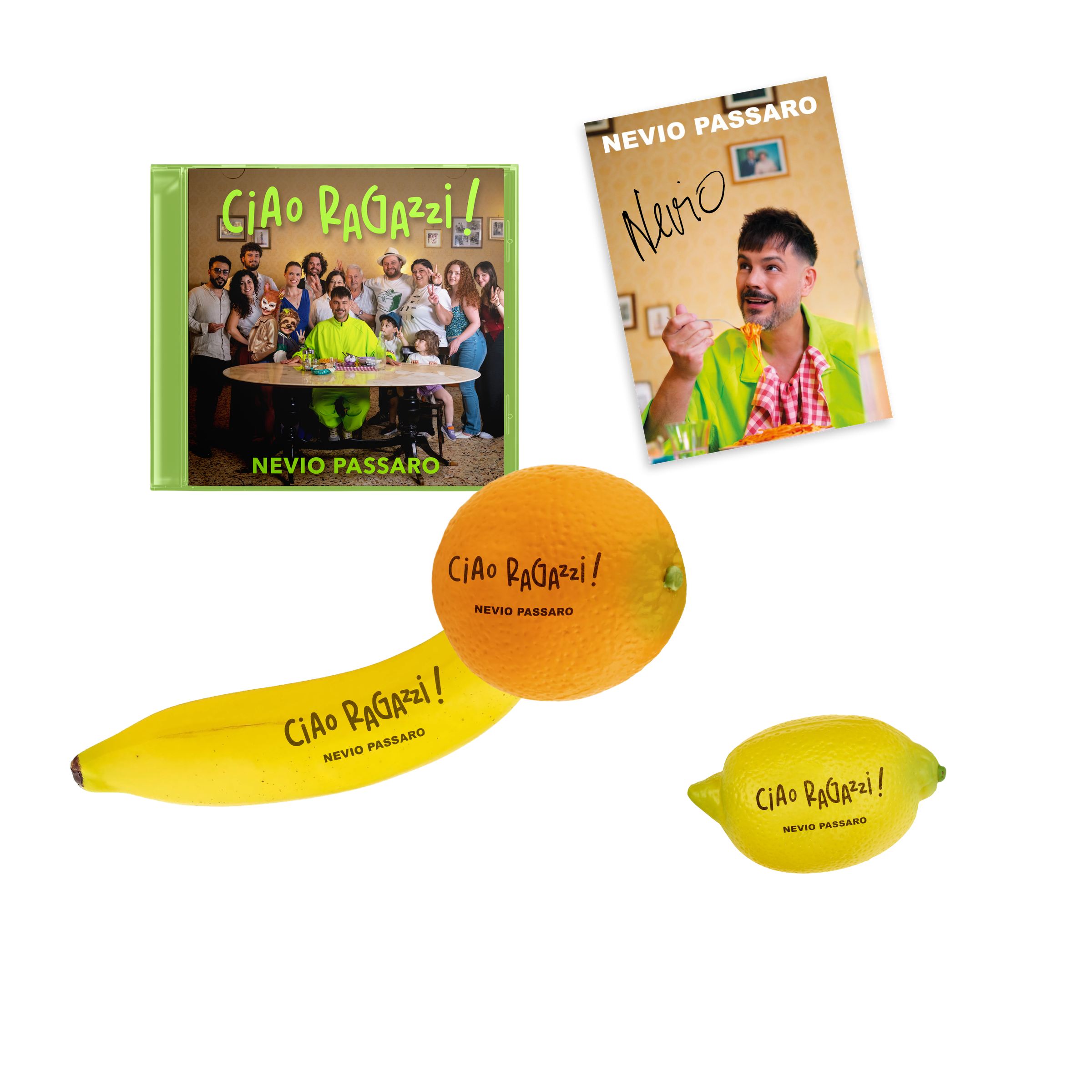 Nevio Ciao ragazzi! CD + Signed Artcard + Fruit Shaker 454413