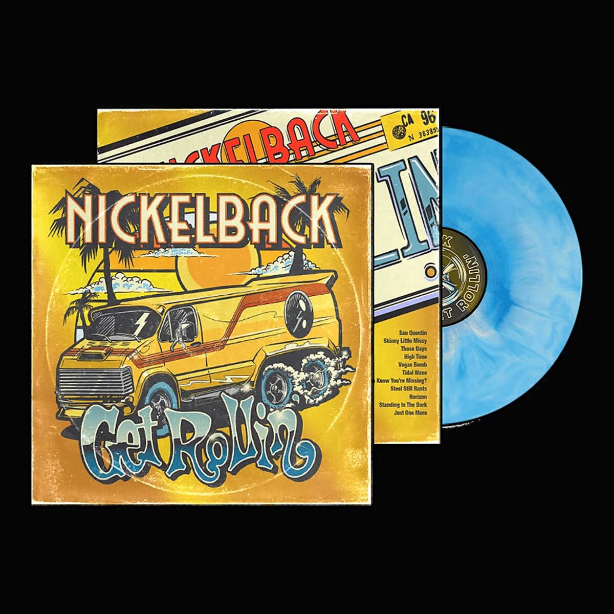 Nickelback Get Rollin' (Blue/White Galaxy LP) Vinyl LP 455937