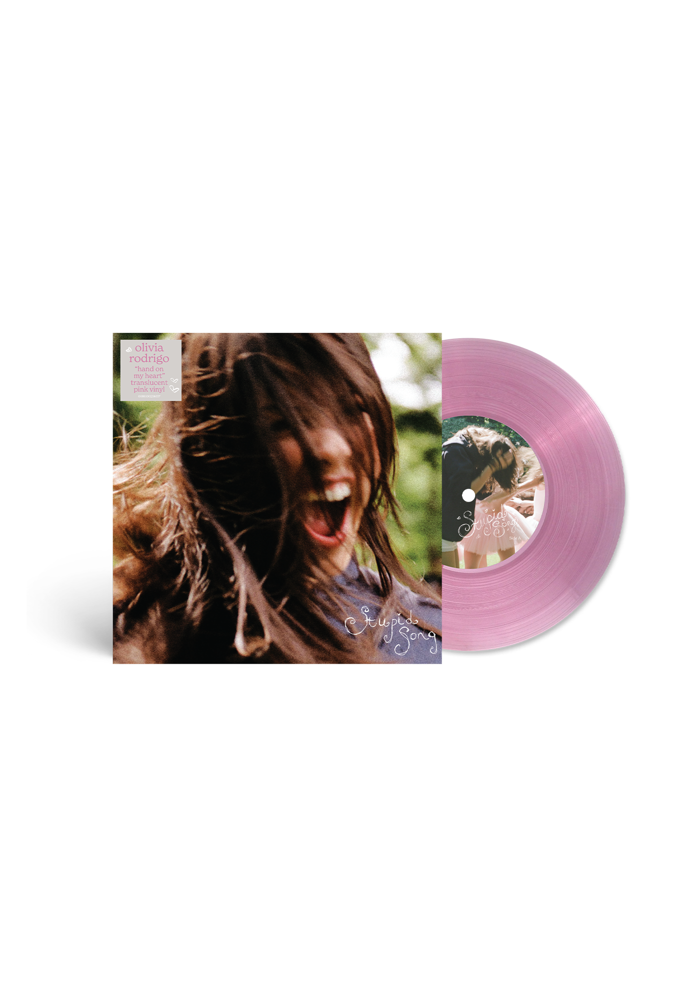 Olivia Rodrigo stupid song - 'hand on my heart' translucent pink 7" vinyl 7" vinyl 456843