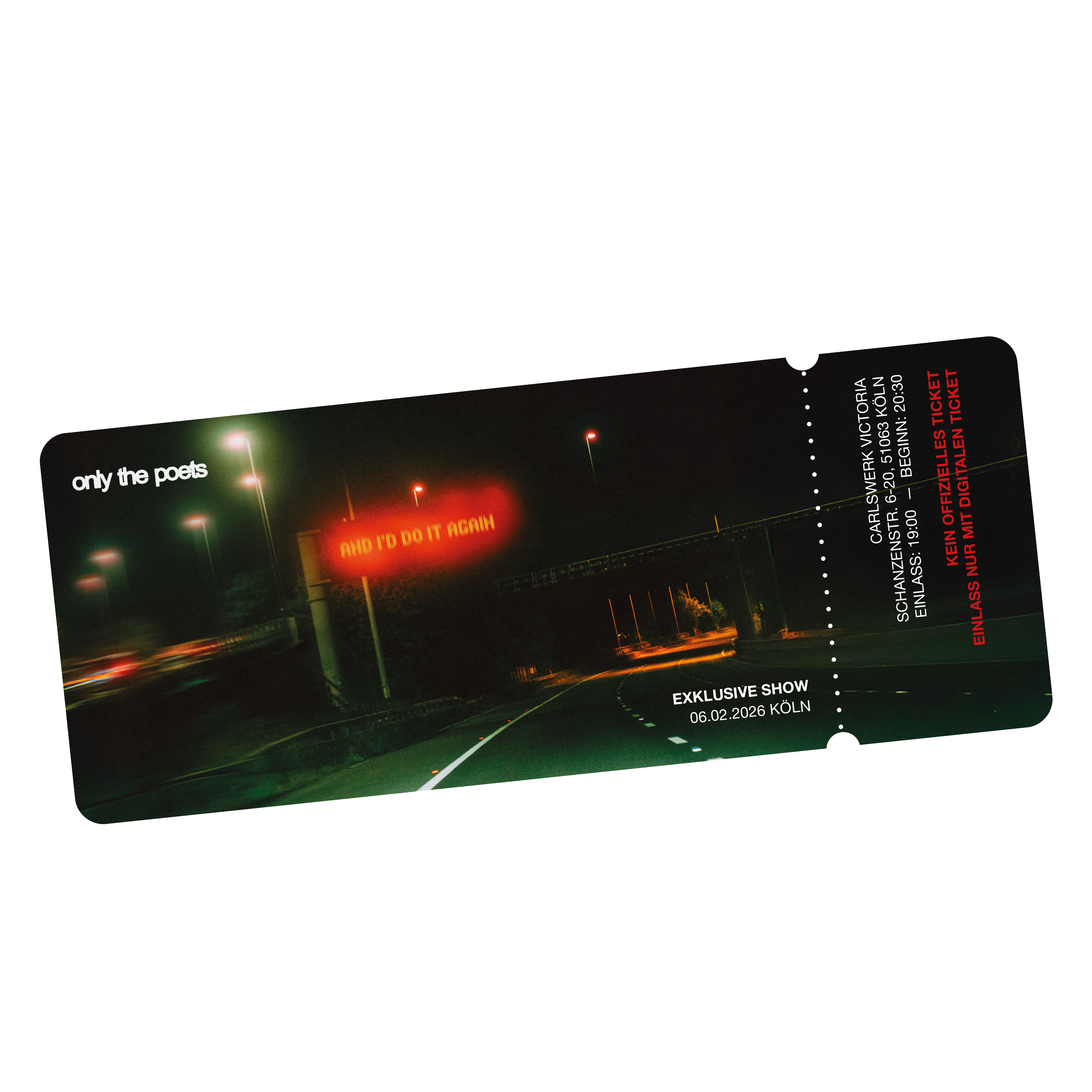 Only The Poets Releasekonzert "and i'd do it again" in Köln Digitales Ticket 433857