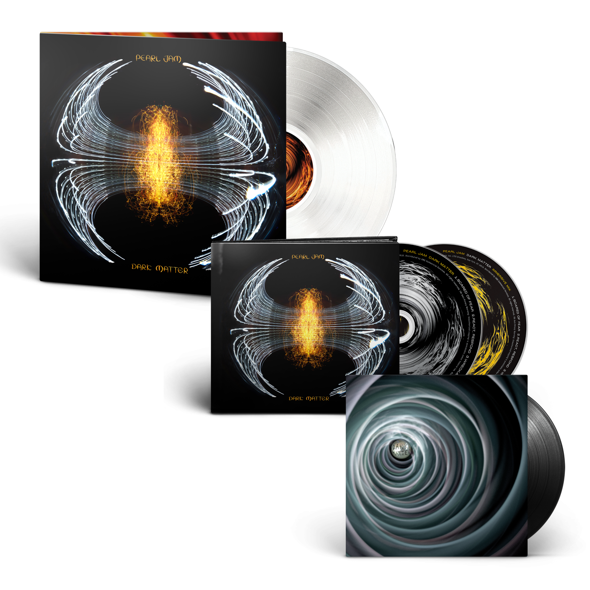 Pearl Jam Dark Matter 7" Vinyl Single + Dark Matter Deluxe CD + Dark Matter Crystal Clear Vinyl 347853