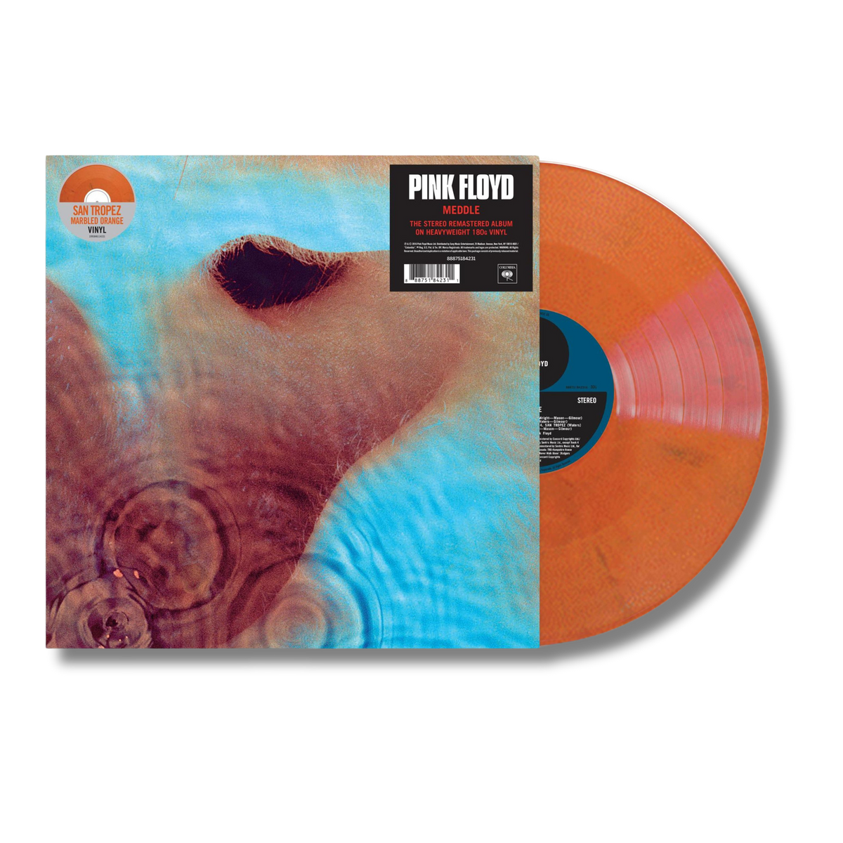 Pink Floyd Meddle San Tropez Marbled Orange Vinyl LP 460609