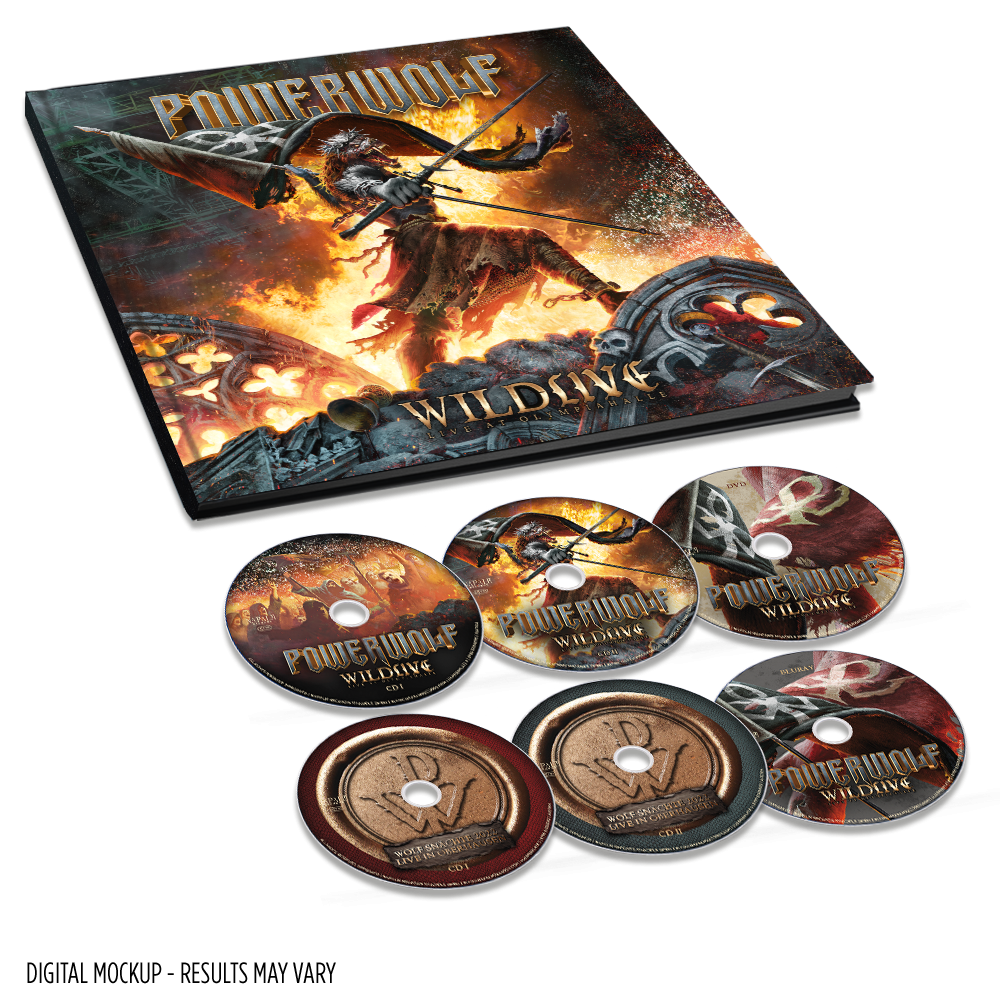 Powerwolf Wildlive (Live at Olympiahalle & Live in Oberhausen) 1x Blu-ray + 1x DVD + 4CD Earbook (96p Booklet) 434915