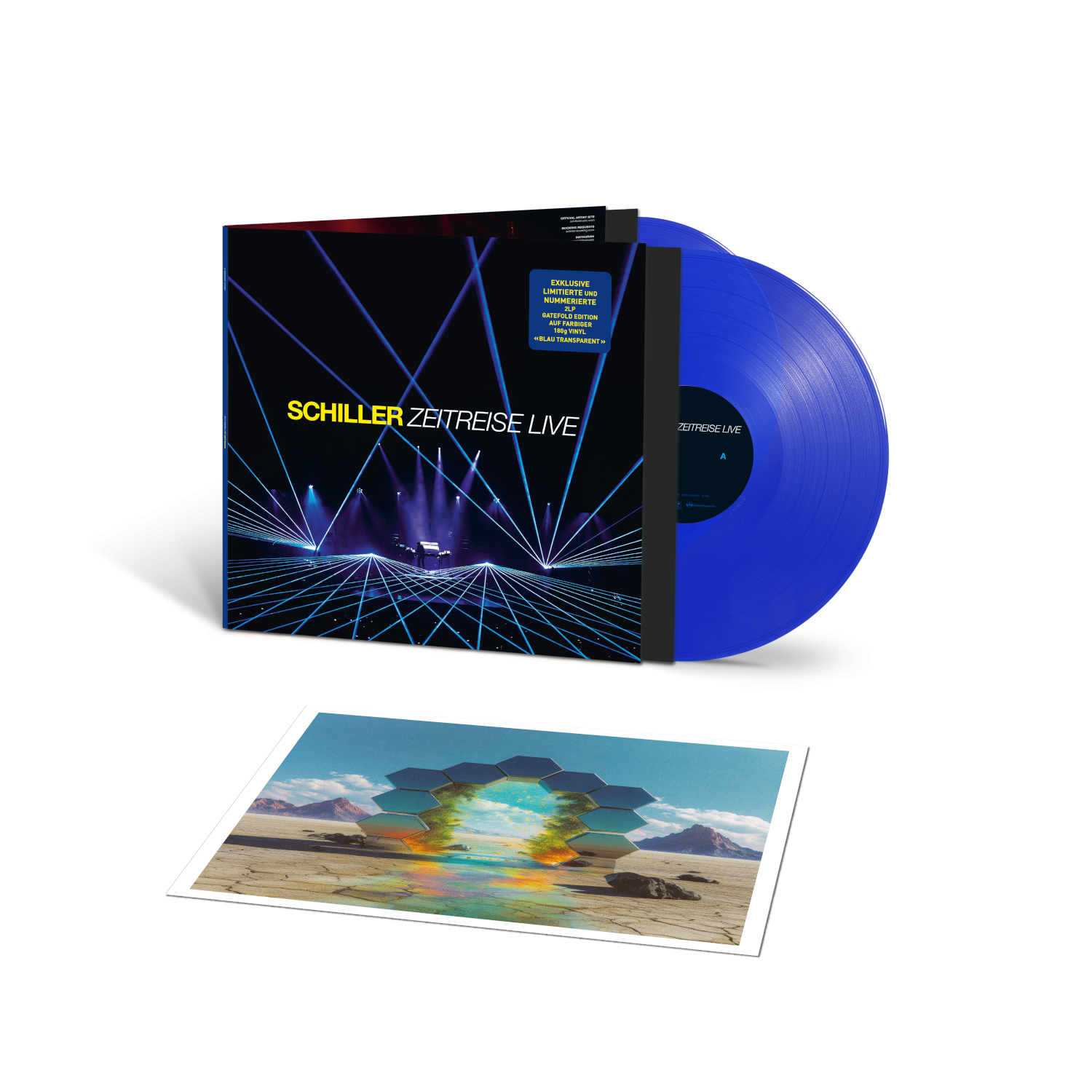 Schiller Zeitreise - Live Limitierte Blau Transparente Vinyl 2LP + Signierter Artprint 437163