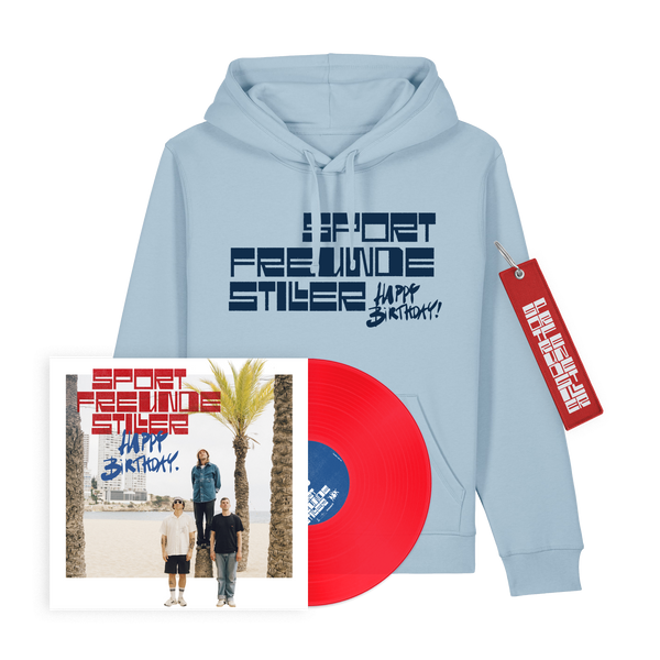 Sportfreunde Stiller - Happy Birthday! (Coloured LP + Hoodie, blau + Schlüsselanhänger)